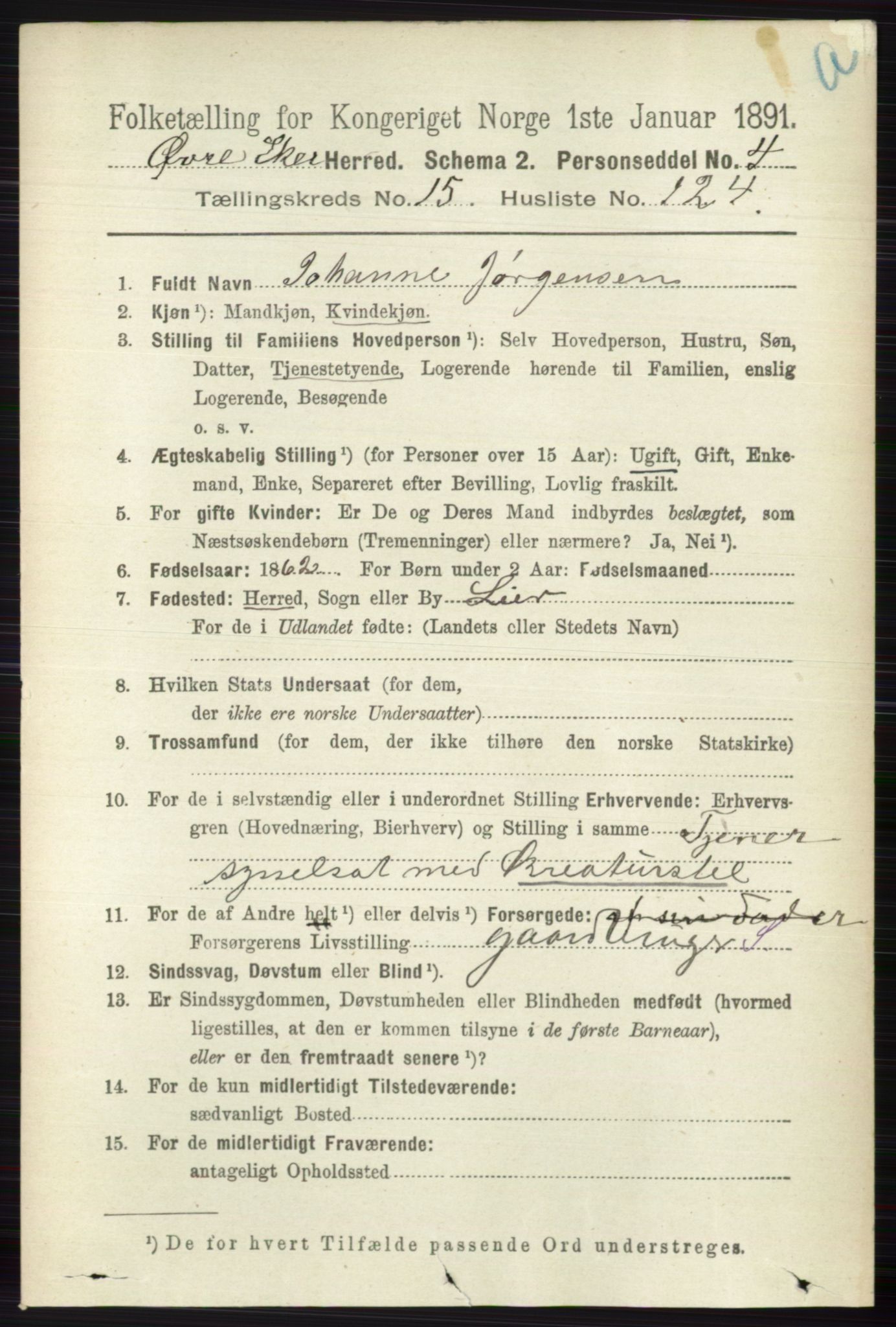 RA, 1891 census for 0624 Øvre Eiker, 1891, p. 7623