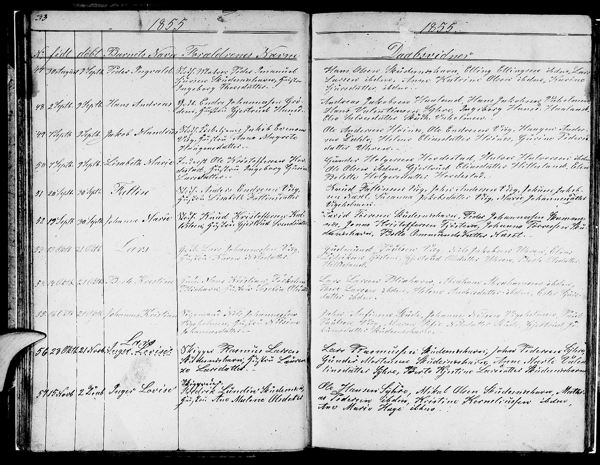 Skudenes sokneprestkontor, AV/SAST-A -101849/H/Ha/Hab/L0001: Parish register (copy) no. B 1, 1848-1864, p. 33