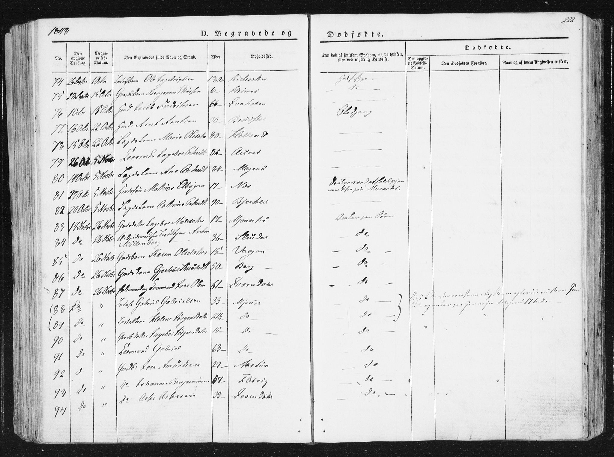 Ministerialprotokoller, klokkerbøker og fødselsregistre - Sør-Trøndelag, SAT/A-1456/630/L0493: Parish register (official) no. 630A06, 1841-1851, p. 222