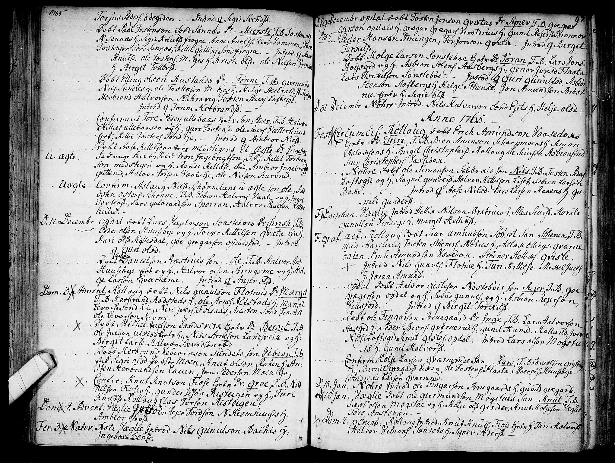 Rollag kirkebøker, AV/SAKO-A-240/F/Fa/L0003: Parish register (official) no. I 3, 1743-1778, p. 97