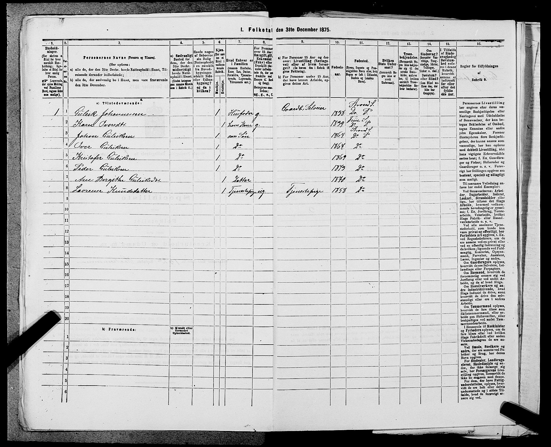 SAST, 1875 census for 1130P Strand, 1875, p. 717