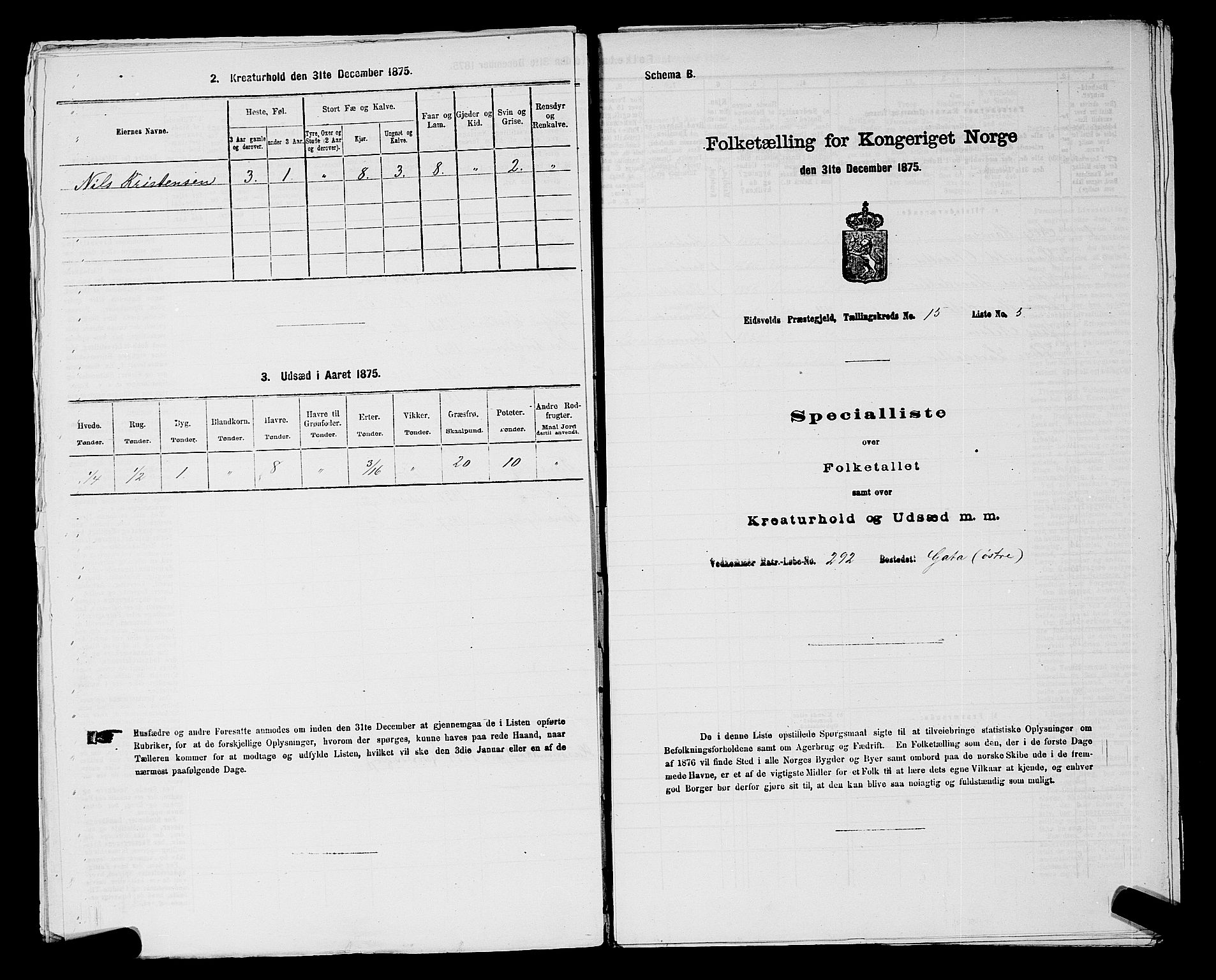 RA, 1875 census for 0237P Eidsvoll, 1875, p. 2467