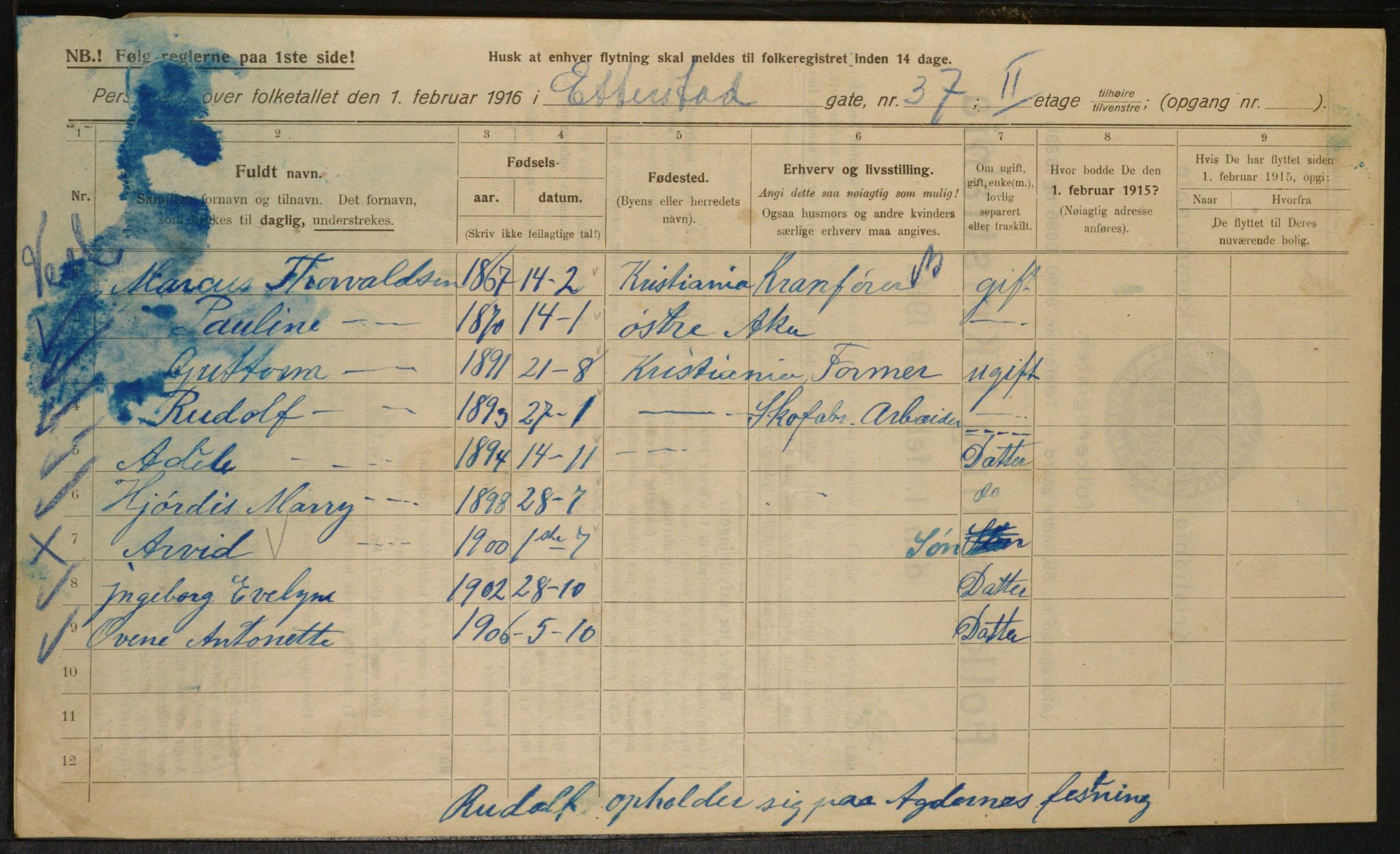 OBA, Municipal Census 1916 for Kristiania, 1916, p. 22993