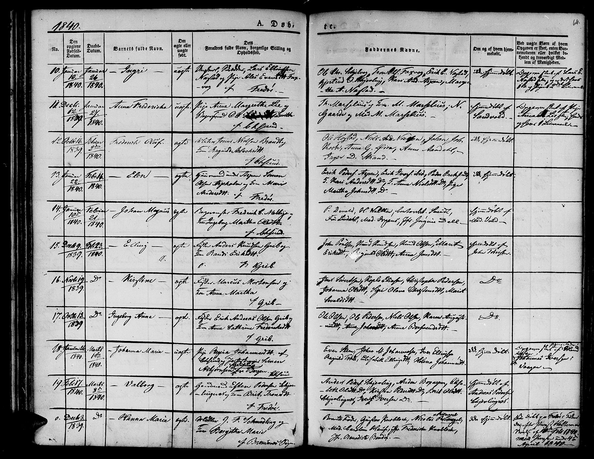 Ministerialprotokoller, klokkerbøker og fødselsregistre - Møre og Romsdal, AV/SAT-A-1454/572/L0843: Parish register (official) no. 572A06, 1832-1842, p. 64