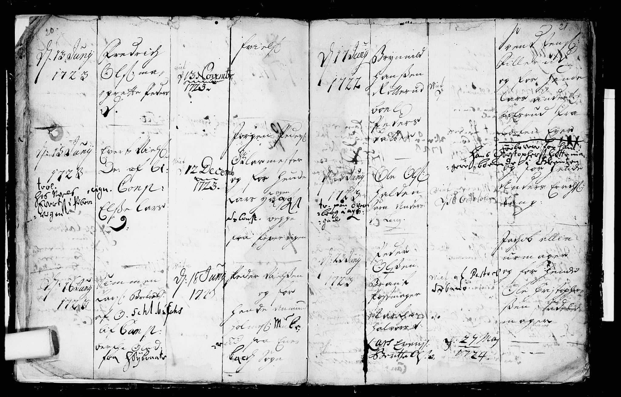 Aker prestekontor kirkebøker, AV/SAO-A-10861/F/L0003: Parish register (official) no. 3, 1723-1731, p. 20-21