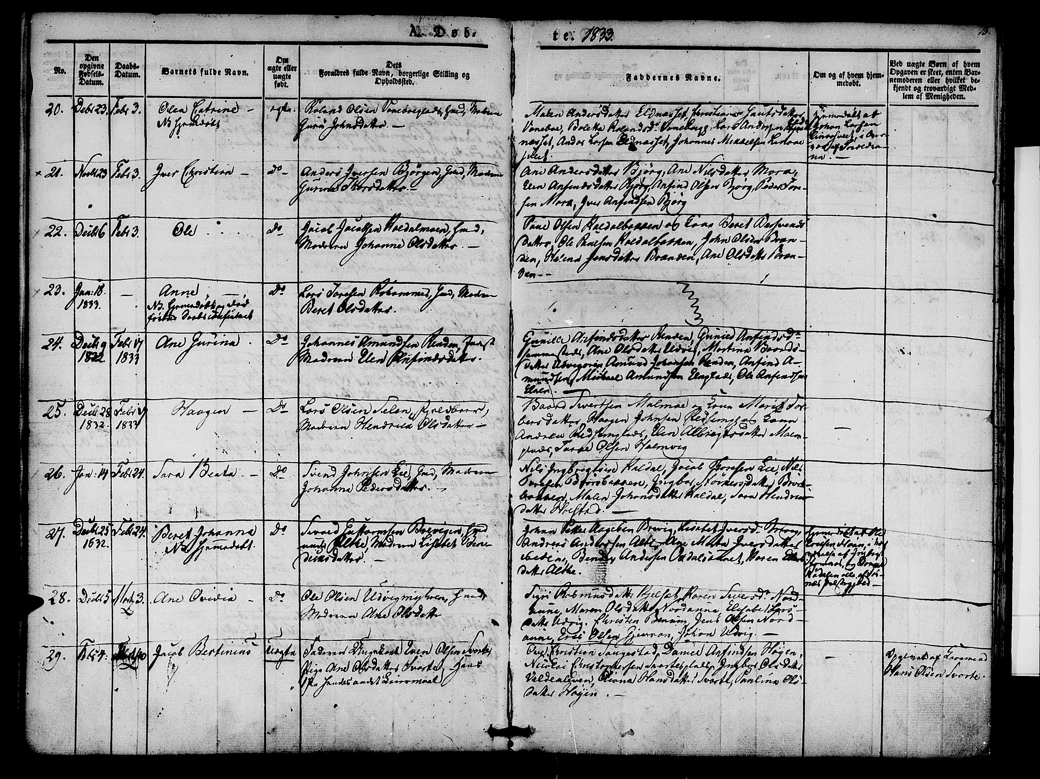 Ministerialprotokoller, klokkerbøker og fødselsregistre - Nord-Trøndelag, AV/SAT-A-1458/741/L0391: Parish register (official) no. 741A05, 1831-1836, p. 15