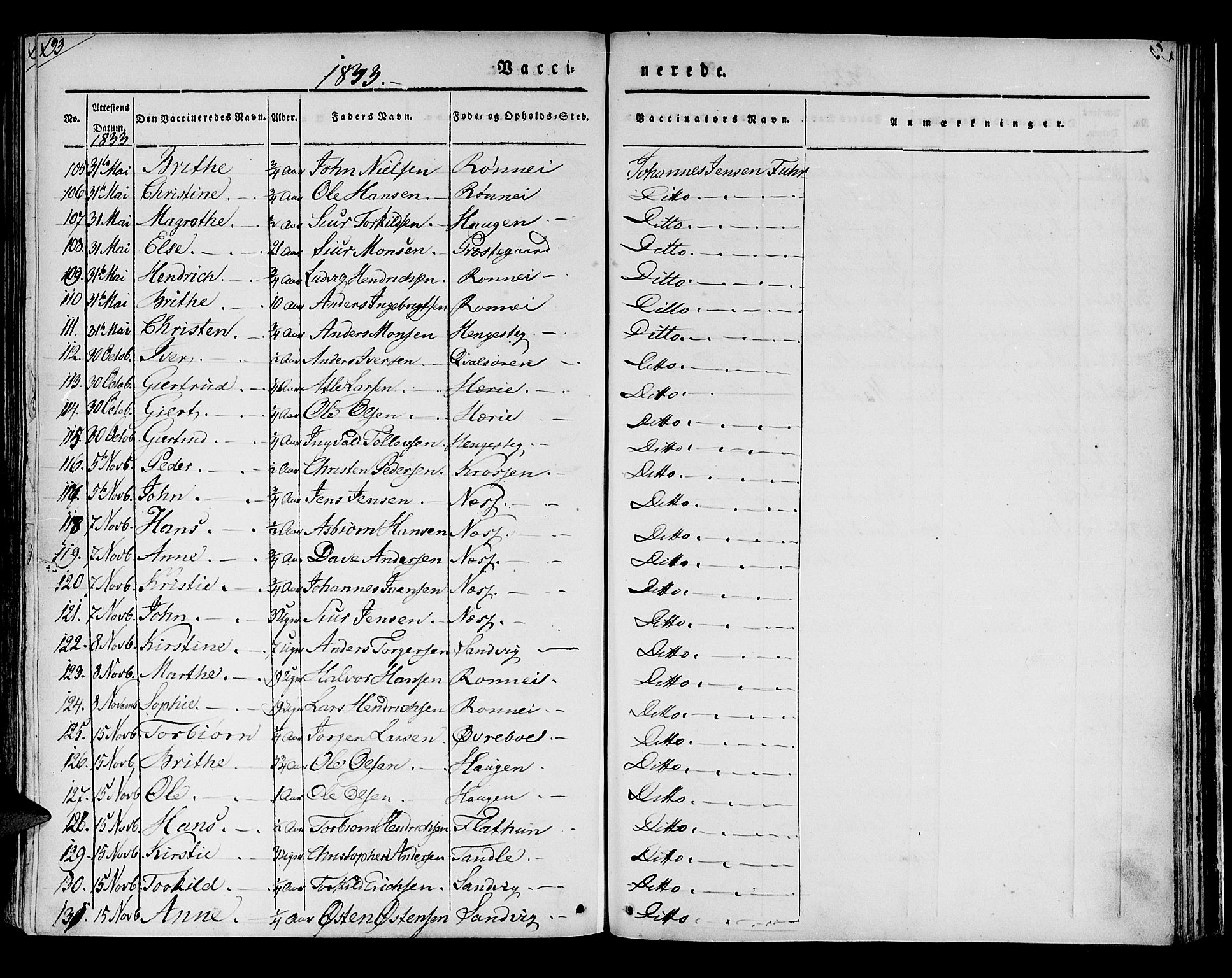 Luster sokneprestembete, AV/SAB-A-81101/H/Haa/Haaa/L0005: Parish register (official) no. A 5, 1831-1841, p. 193