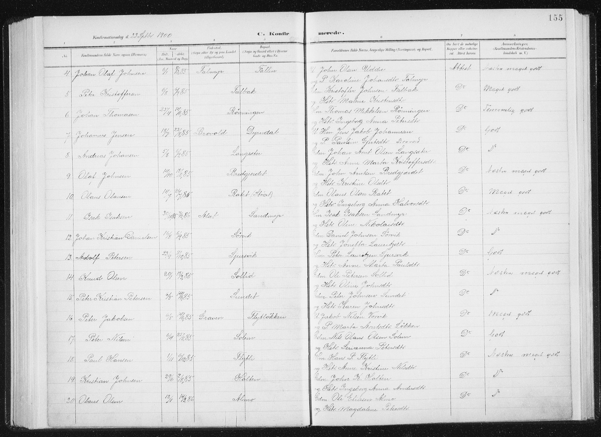 Ministerialprotokoller, klokkerbøker og fødselsregistre - Sør-Trøndelag, AV/SAT-A-1456/647/L0635: Parish register (official) no. 647A02, 1896-1911, p. 155