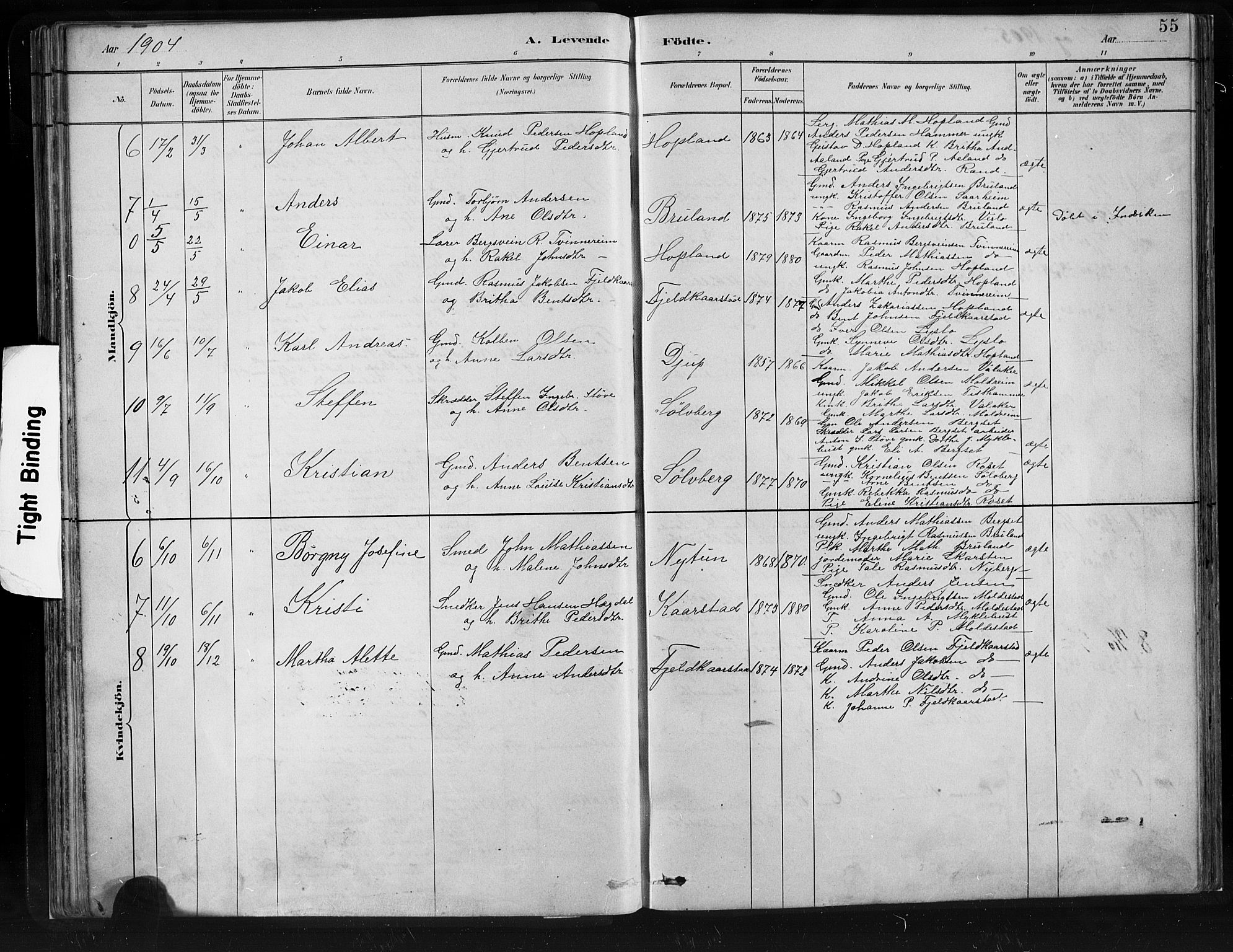 Innvik sokneprestembete, AV/SAB-A-80501: Parish register (copy) no. C 3, 1883-1911, p. 55