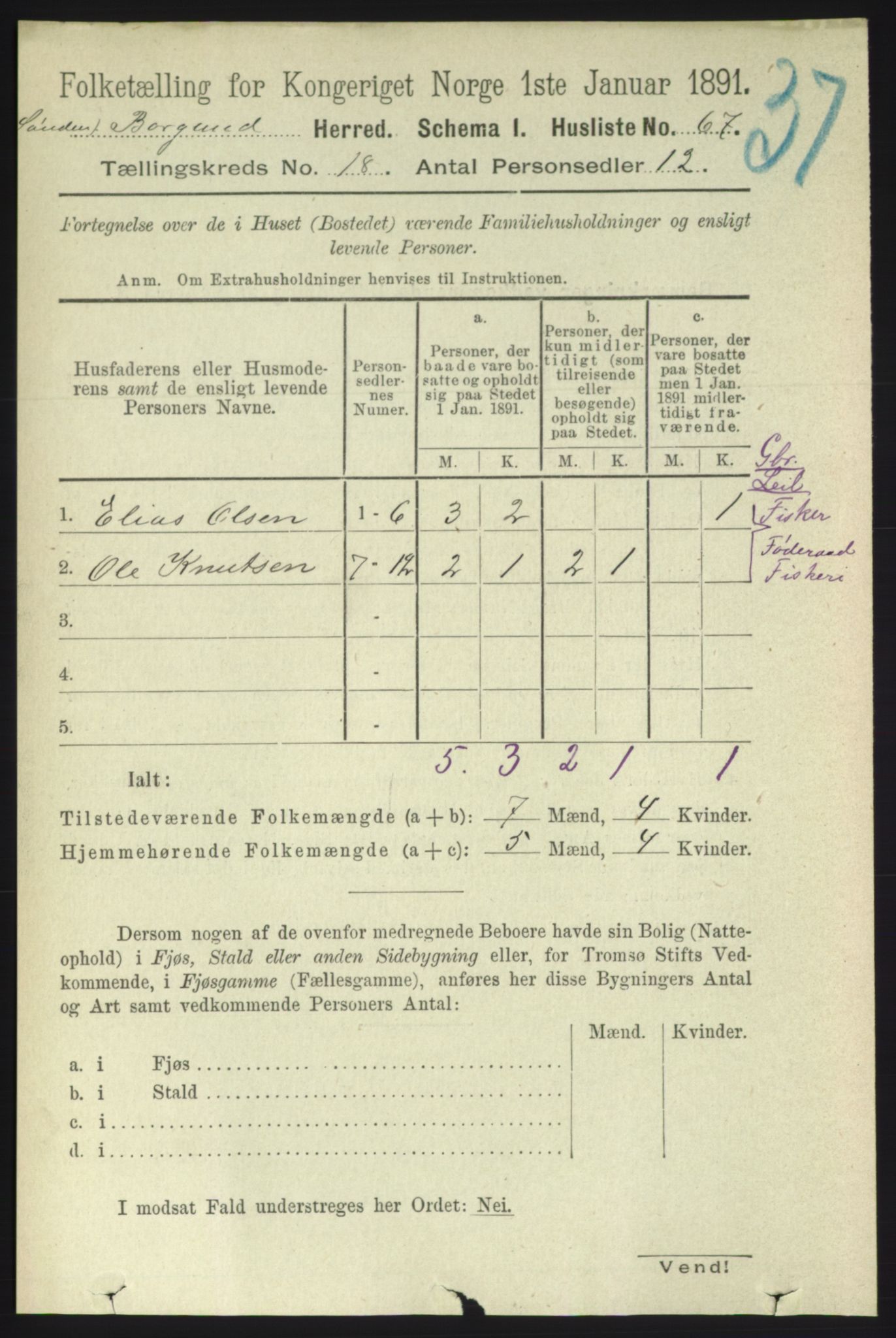 RA, 1891 census for 1531 Borgund, 1891, p. 5481