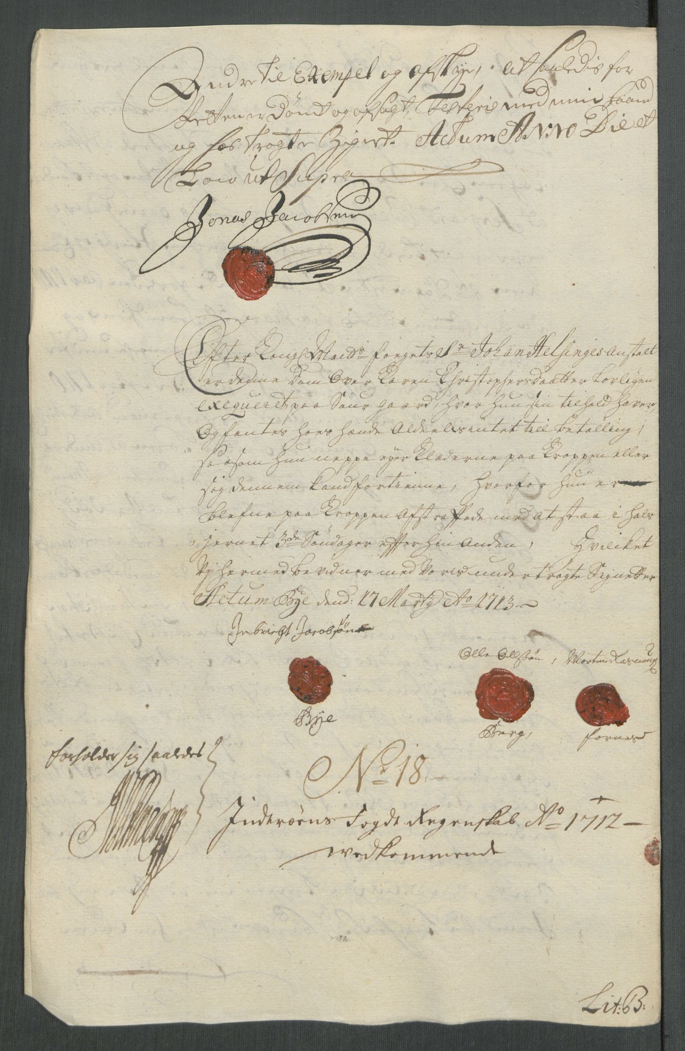 Rentekammeret inntil 1814, Reviderte regnskaper, Fogderegnskap, AV/RA-EA-4092/R63/L4320: Fogderegnskap Inderøy, 1712, p. 218