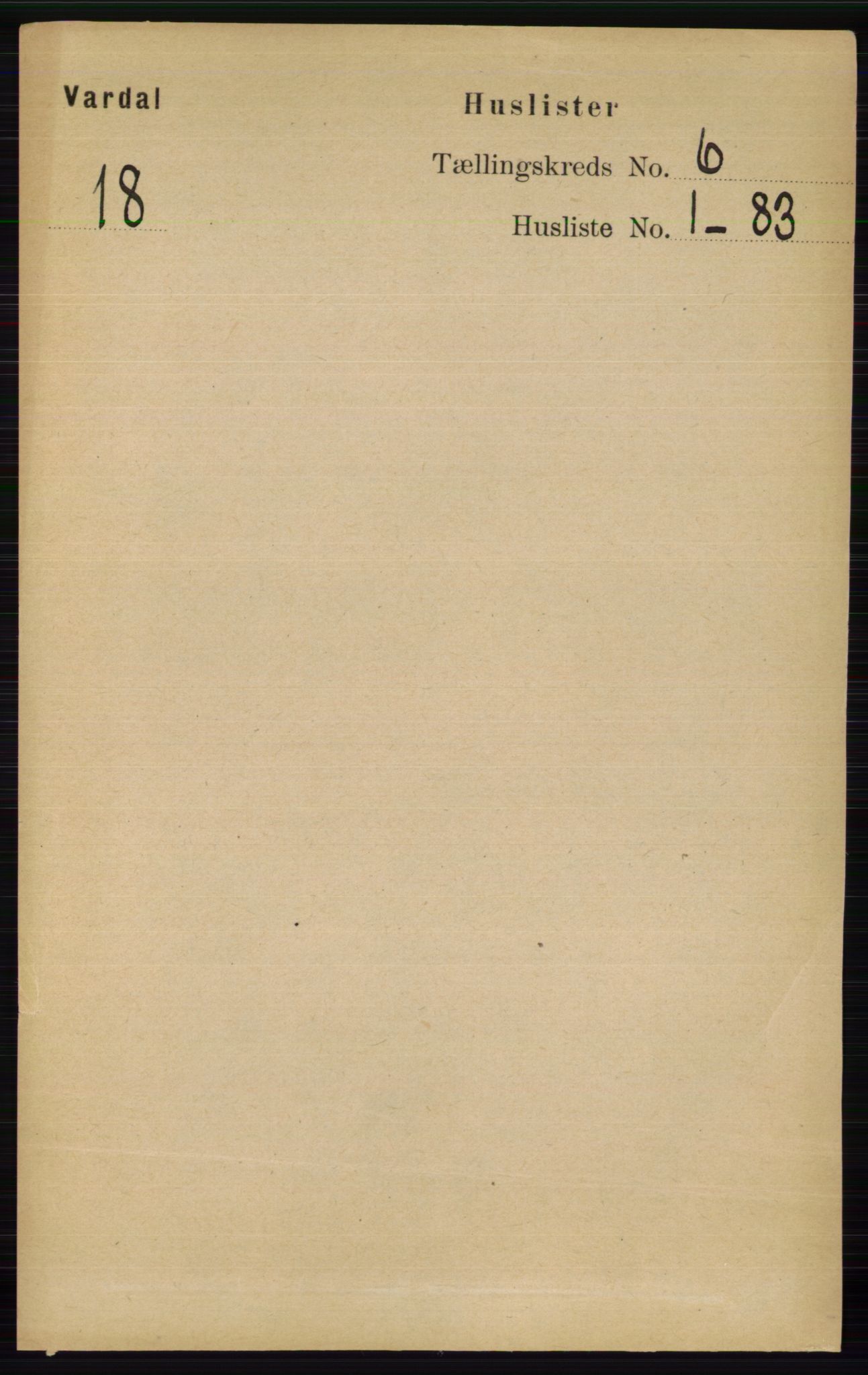 RA, 1891 census for 0527 Vardal, 1891, p. 2282