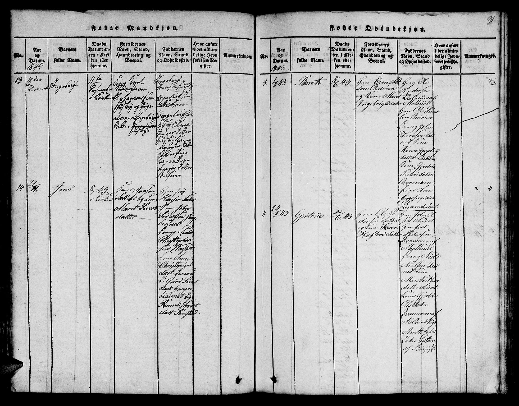 Ministerialprotokoller, klokkerbøker og fødselsregistre - Sør-Trøndelag, AV/SAT-A-1456/666/L0788: Parish register (copy) no. 666C01, 1816-1847, p. 91