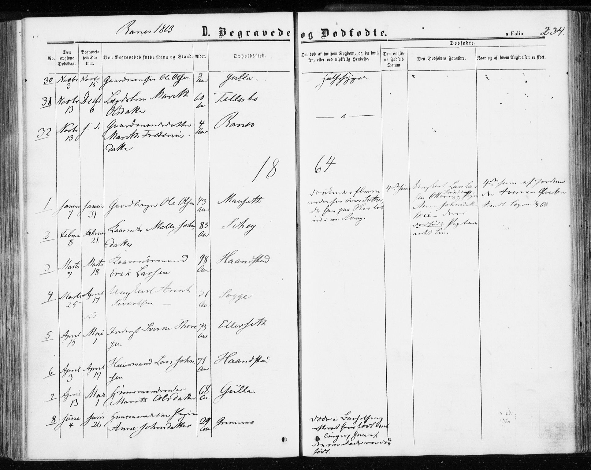 Ministerialprotokoller, klokkerbøker og fødselsregistre - Møre og Romsdal, AV/SAT-A-1454/595/L1045: Parish register (official) no. 595A07, 1863-1873, p. 234