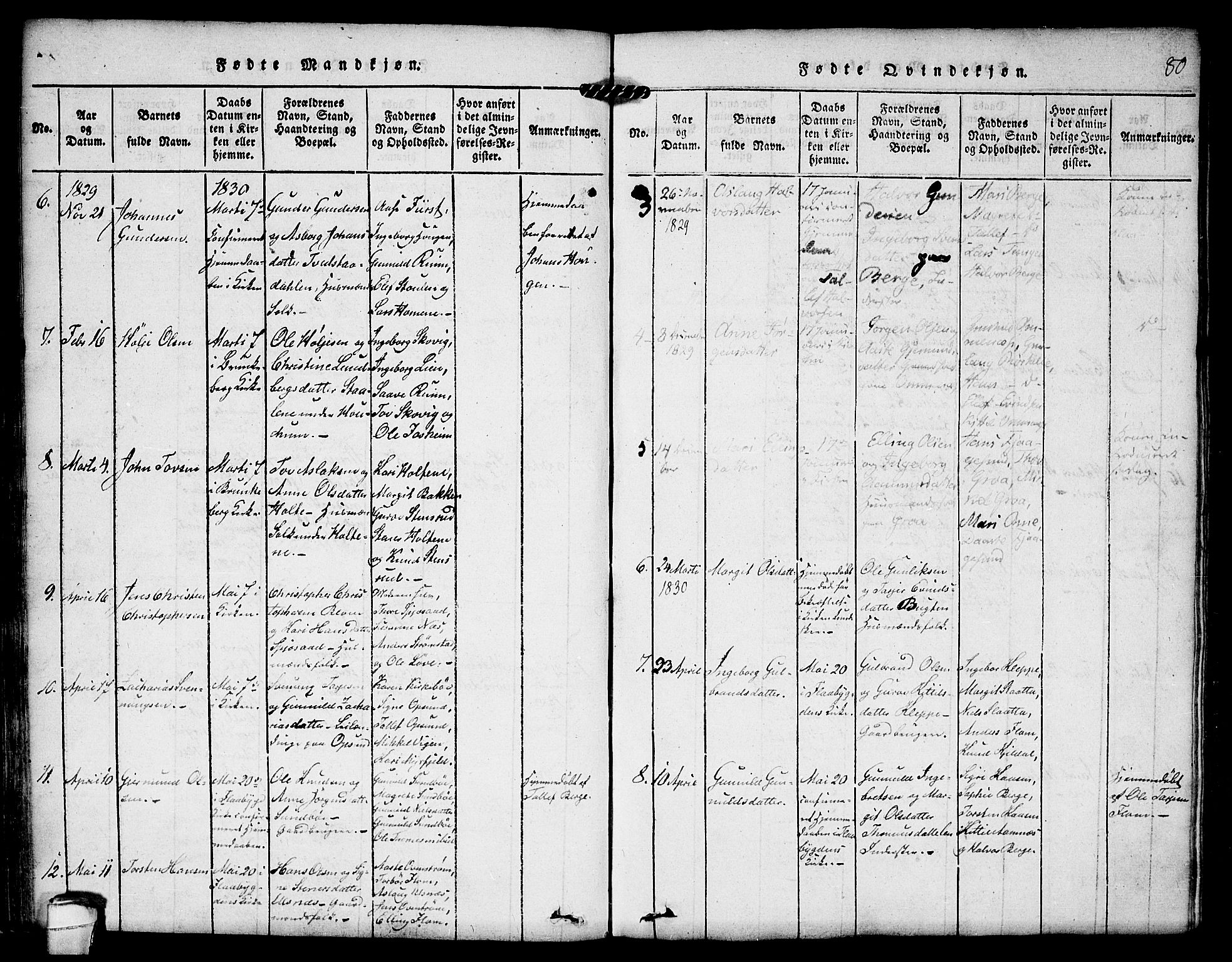 Kviteseid kirkebøker, SAKO/A-276/F/Fa/L0005: Parish register (official) no. I 5, 1815-1836, p. 80