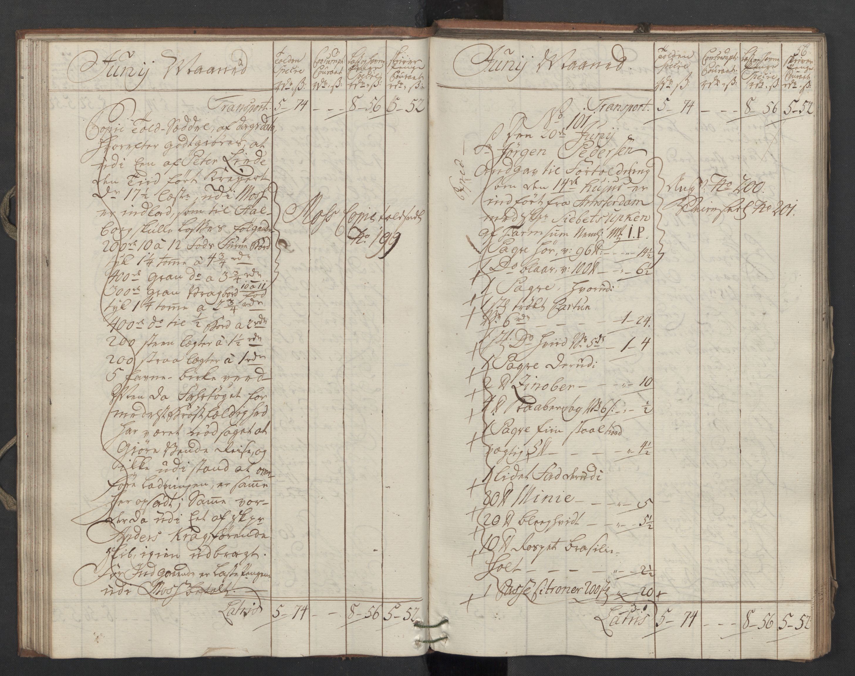 Generaltollkammeret, tollregnskaper, AV/RA-EA-5490/R09/L0037/0001: Tollregnskaper Holmestrand / Inngående hovedtollbok, 1764, p. 55b-56a