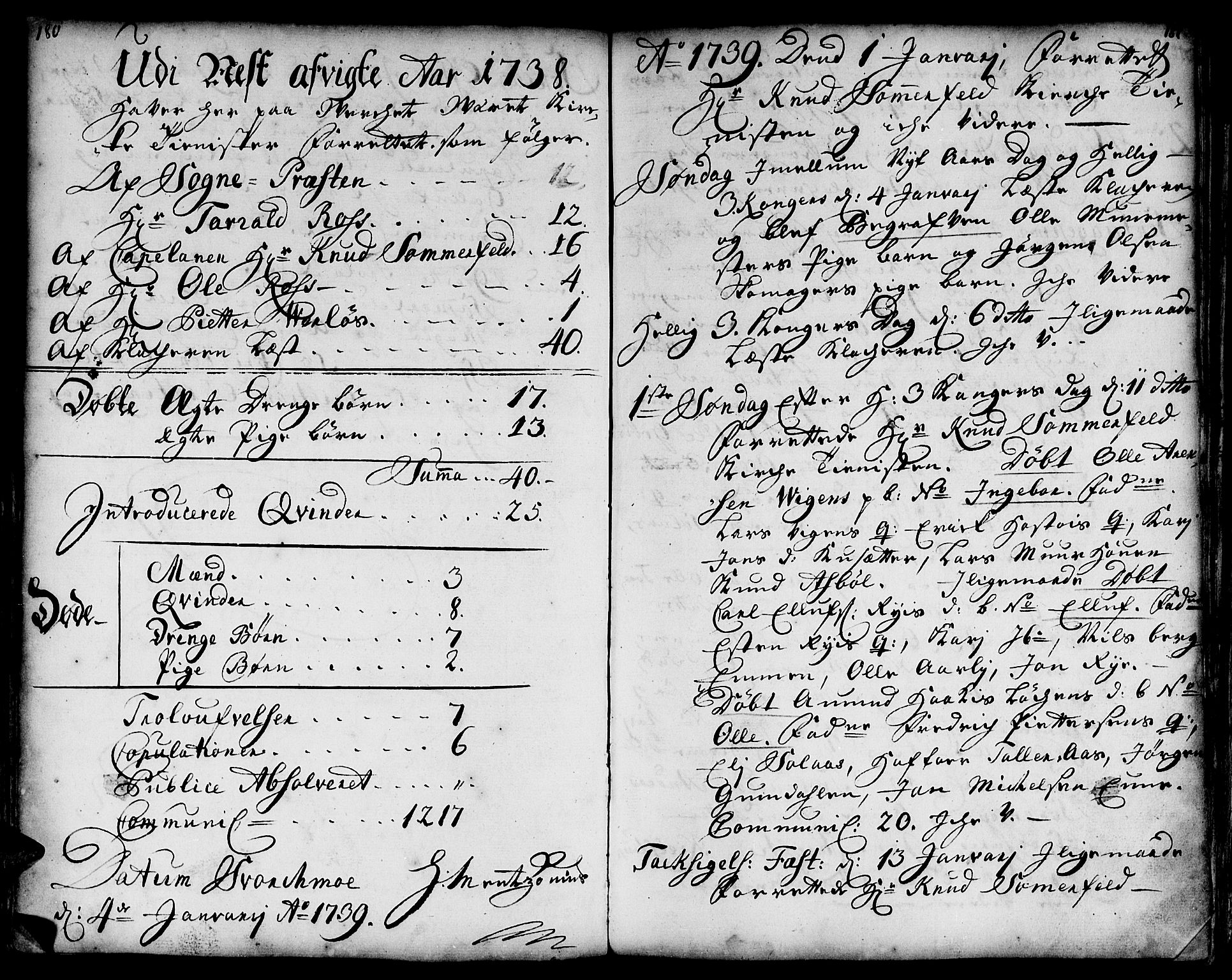 Ministerialprotokoller, klokkerbøker og fødselsregistre - Sør-Trøndelag, SAT/A-1456/671/L0839: Parish register (official) no. 671A01, 1730-1755, p. 180-181