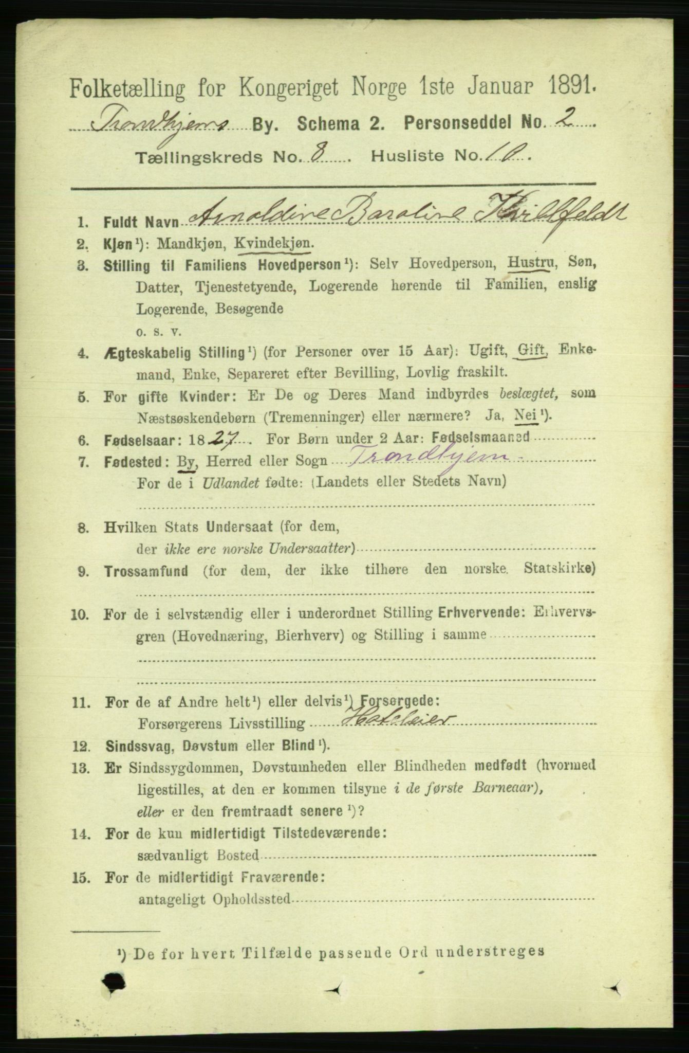 RA, 1891 census for 1601 Trondheim, 1891, p. 6890