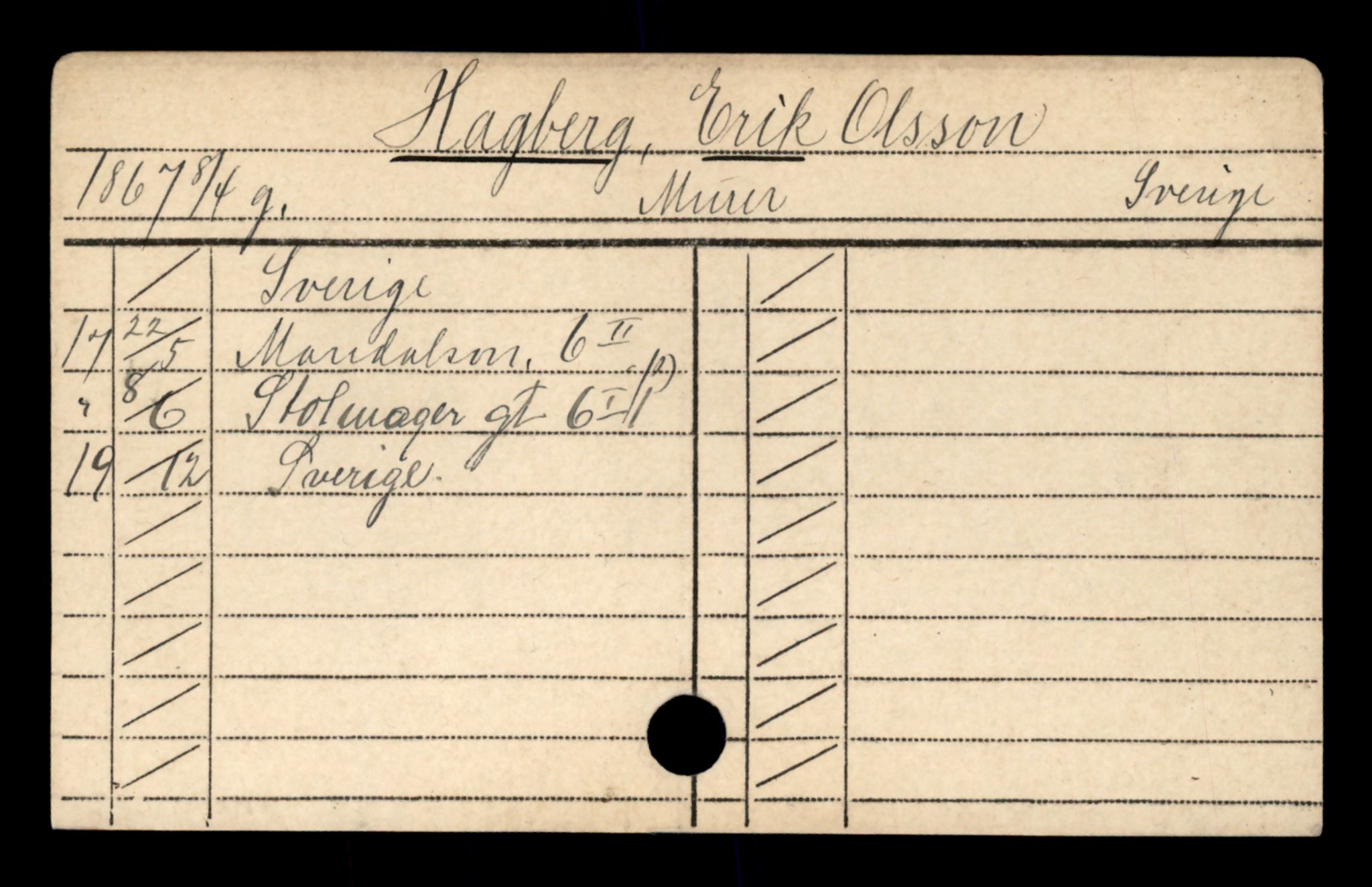 Oslo folkeregister, Registerkort, SAO/A-11715/D/Da/L0027: Menn: Hagberg Erik - Halvorsen Henry, 1906-1919