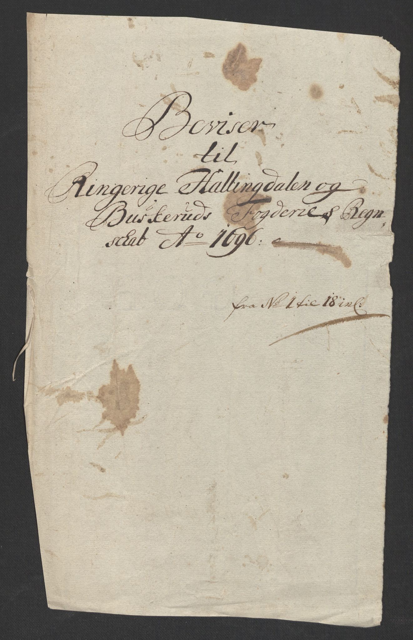 Rentekammeret inntil 1814, Reviderte regnskaper, Fogderegnskap, AV/RA-EA-4092/R22/L1453: Fogderegnskap Ringerike, Hallingdal og Buskerud, 1696, p. 24