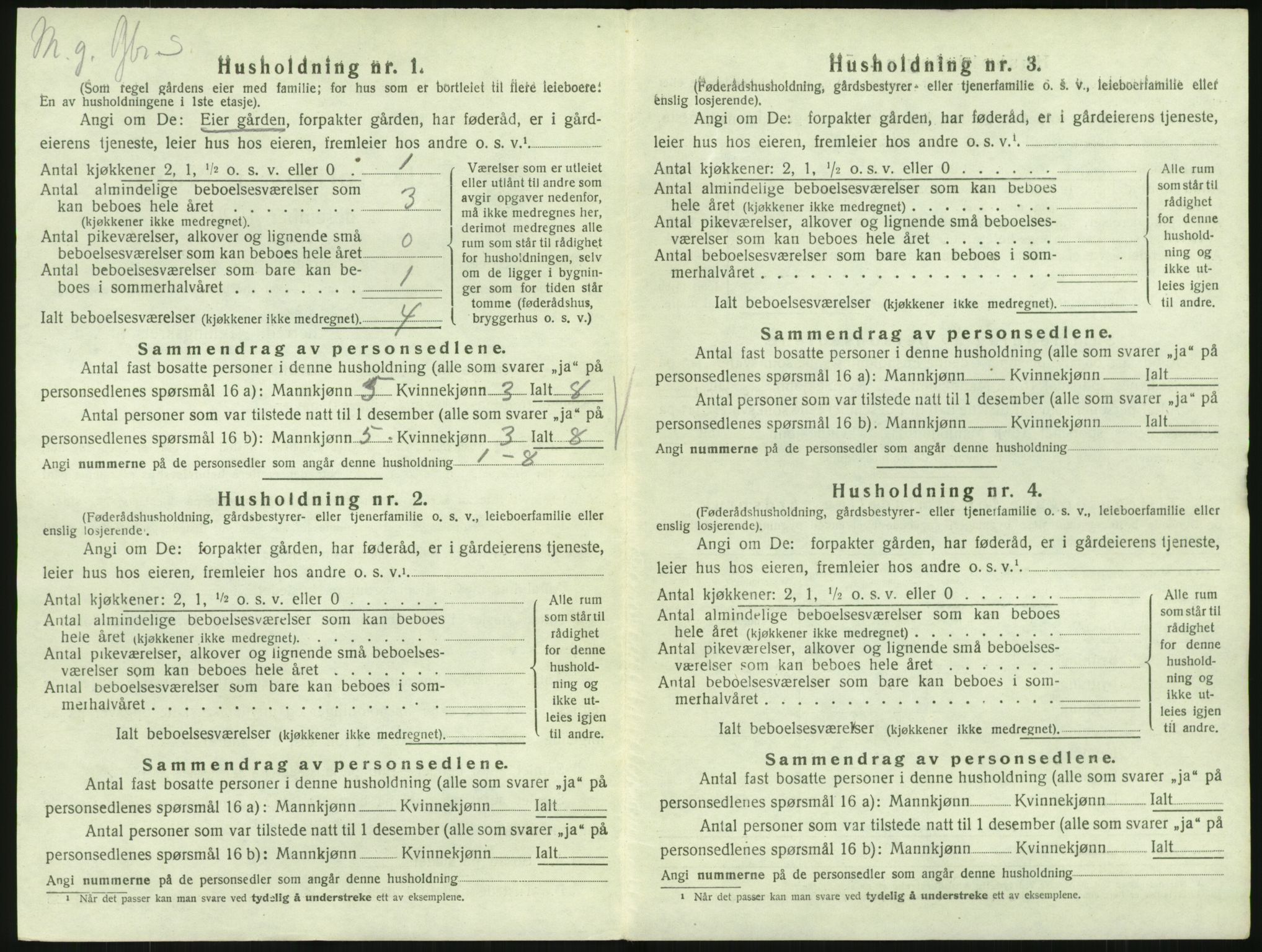 SAK, 1920 census for Herad, 1920, p. 25