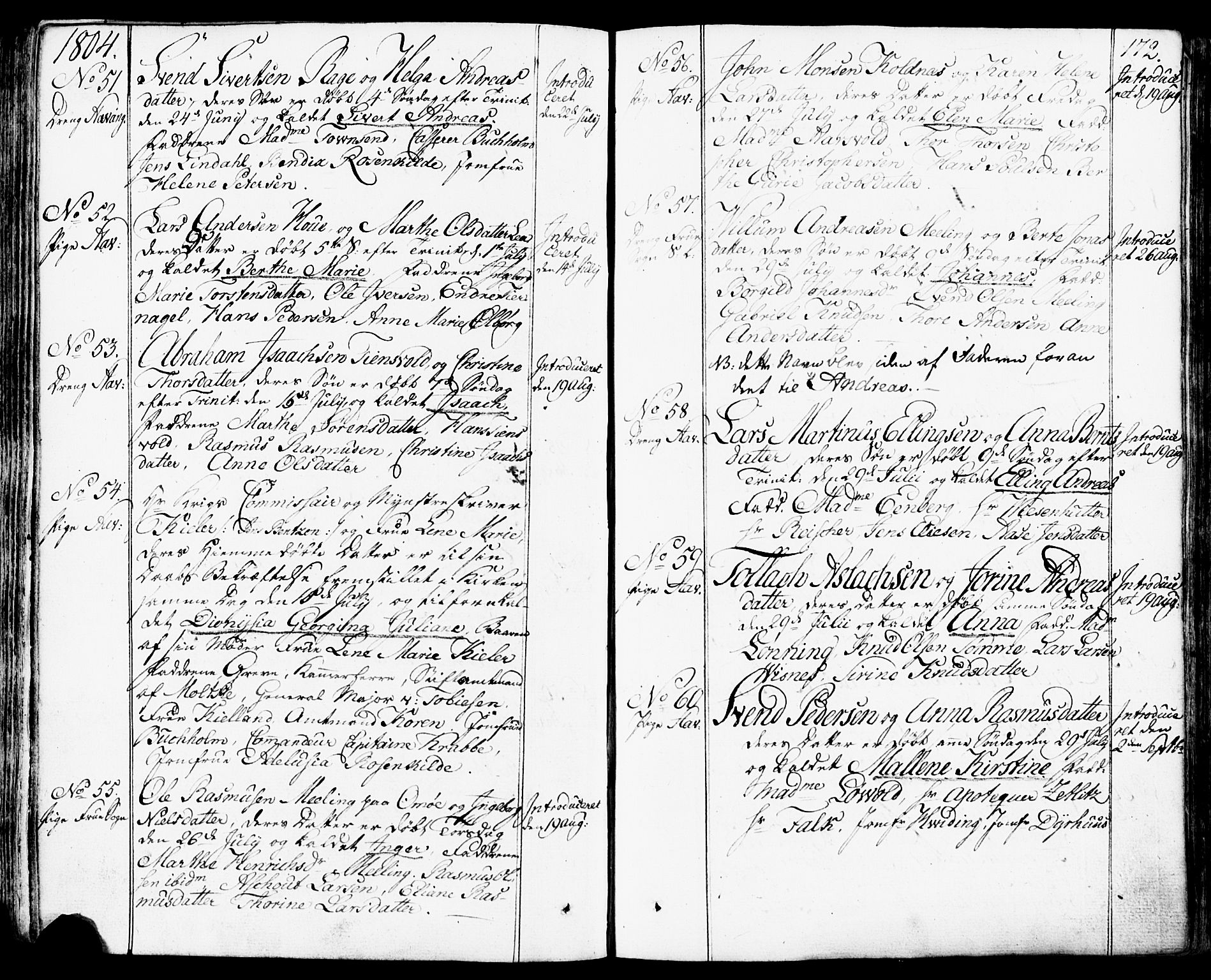 Domkirken sokneprestkontor, AV/SAST-A-101812/001/30/30BB/L0007: Parish register (copy) no. B 7, 1791-1813, p. 172