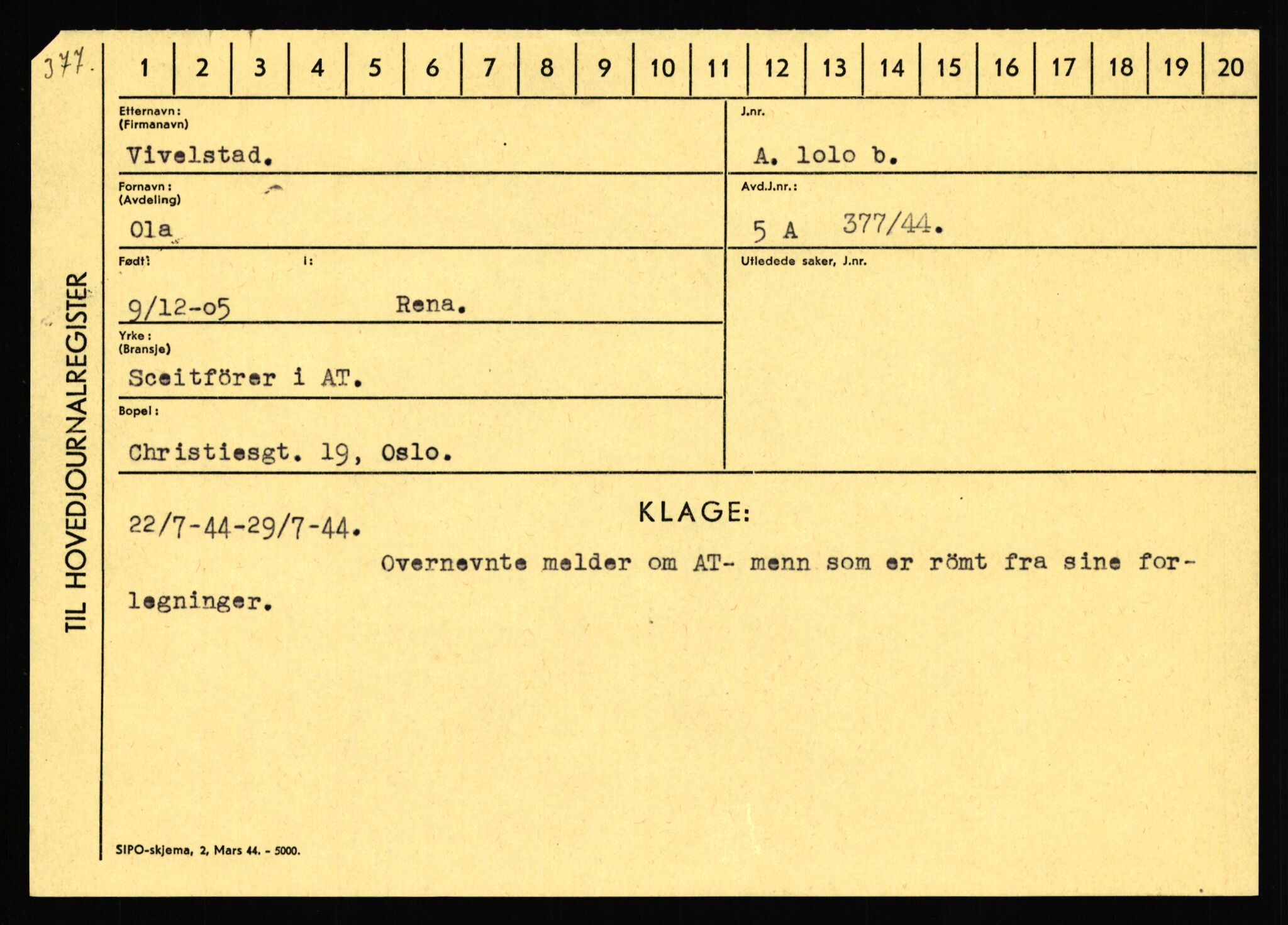 Statspolitiet - Hovedkontoret / Osloavdelingen, AV/RA-S-1329/C/Ca/L0016: Uberg - Øystese, 1943-1945, p. 1362