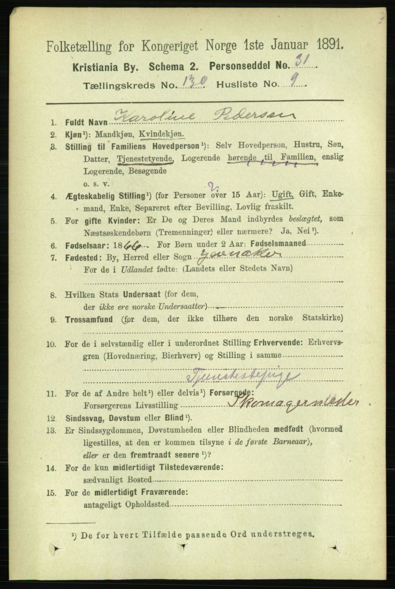 RA, 1891 census for 0301 Kristiania, 1891, p. 70269