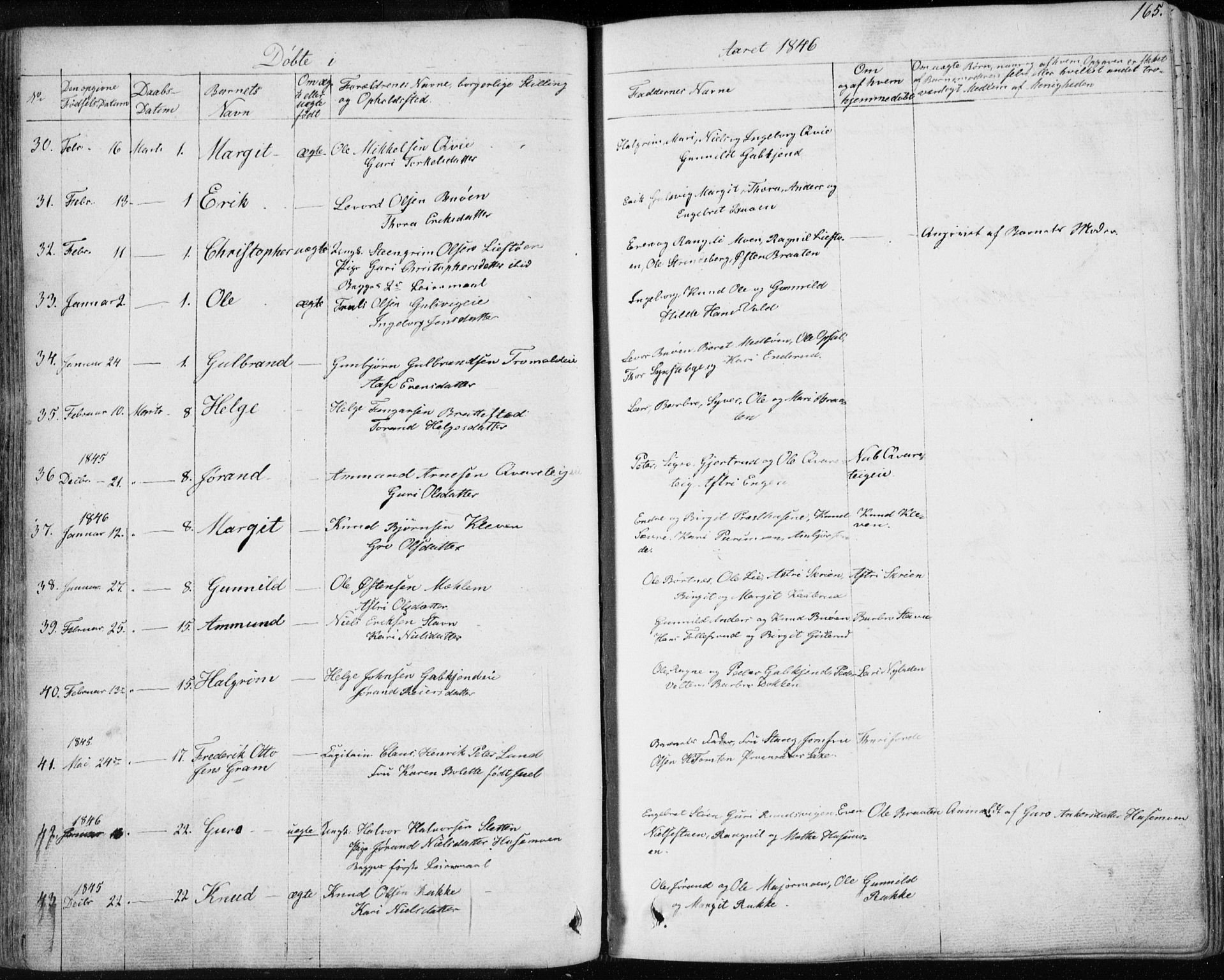 Nes kirkebøker, AV/SAKO-A-236/F/Fa/L0009: Parish register (official) no. 9, 1834-1863, p. 165