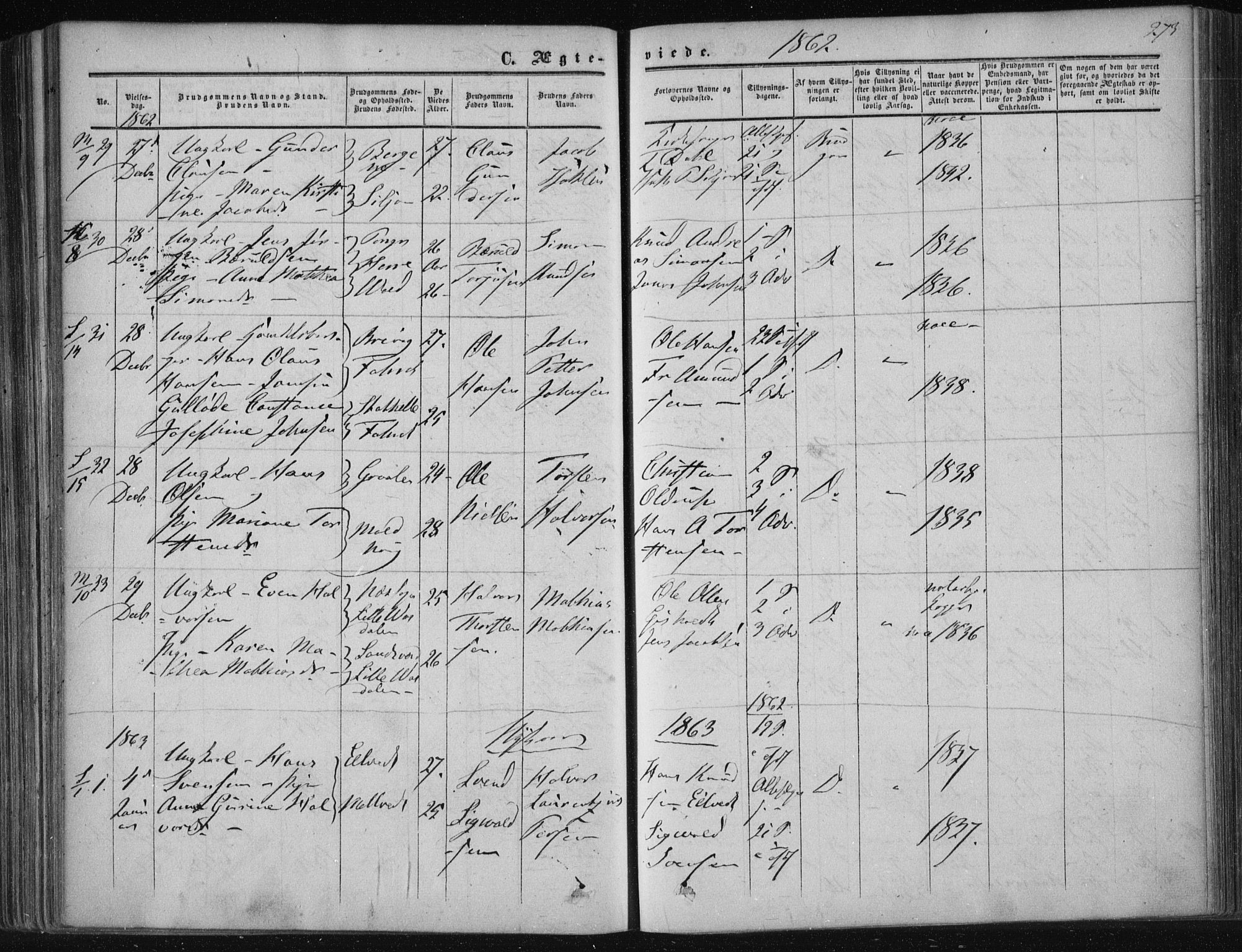 Solum kirkebøker, SAKO/A-306/F/Fa/L0007: Parish register (official) no. I 7, 1856-1864, p. 273