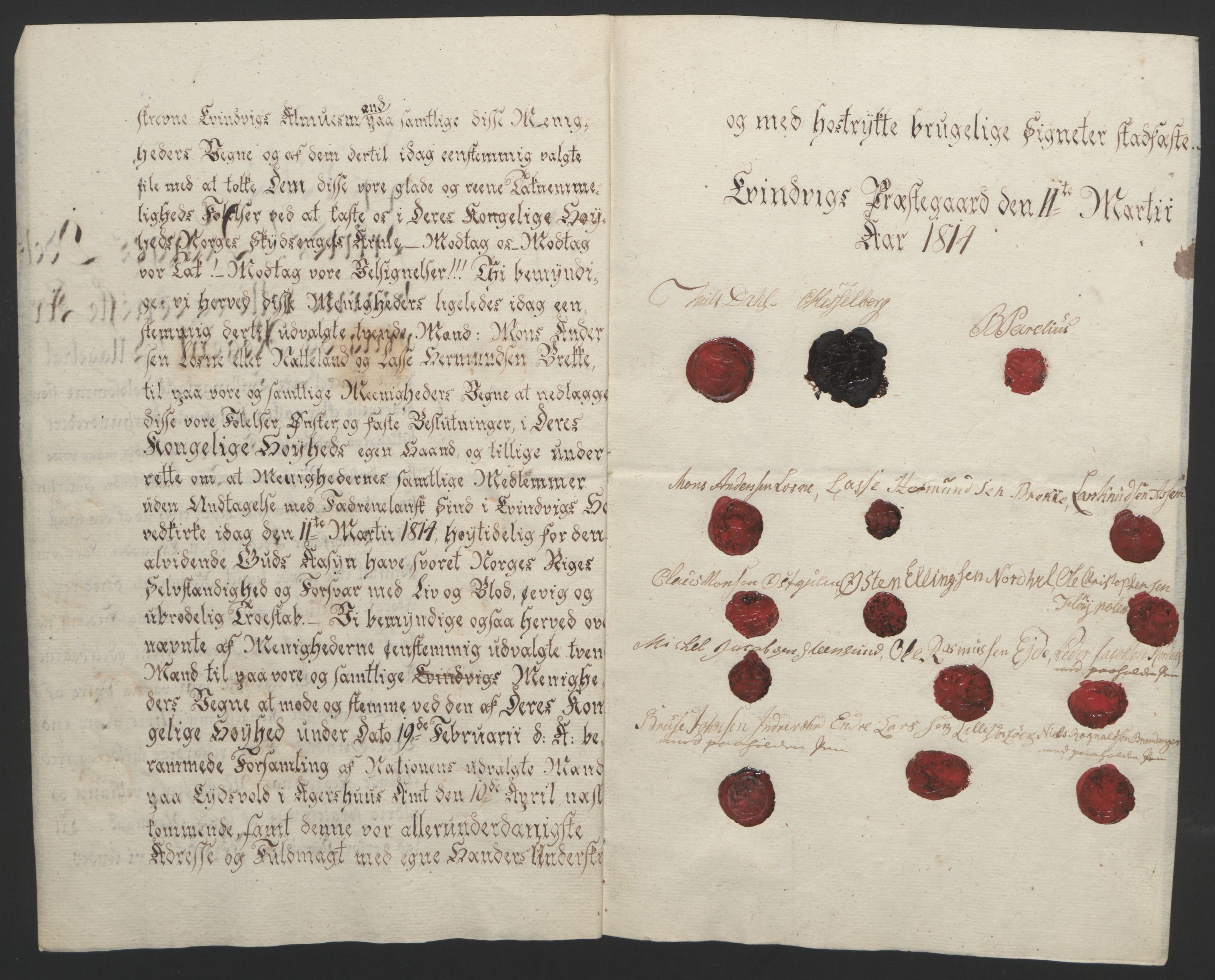 Statsrådssekretariatet, AV/RA-S-1001/D/Db/L0008: Fullmakter for Eidsvollsrepresentantene i 1814. , 1814, p. 319