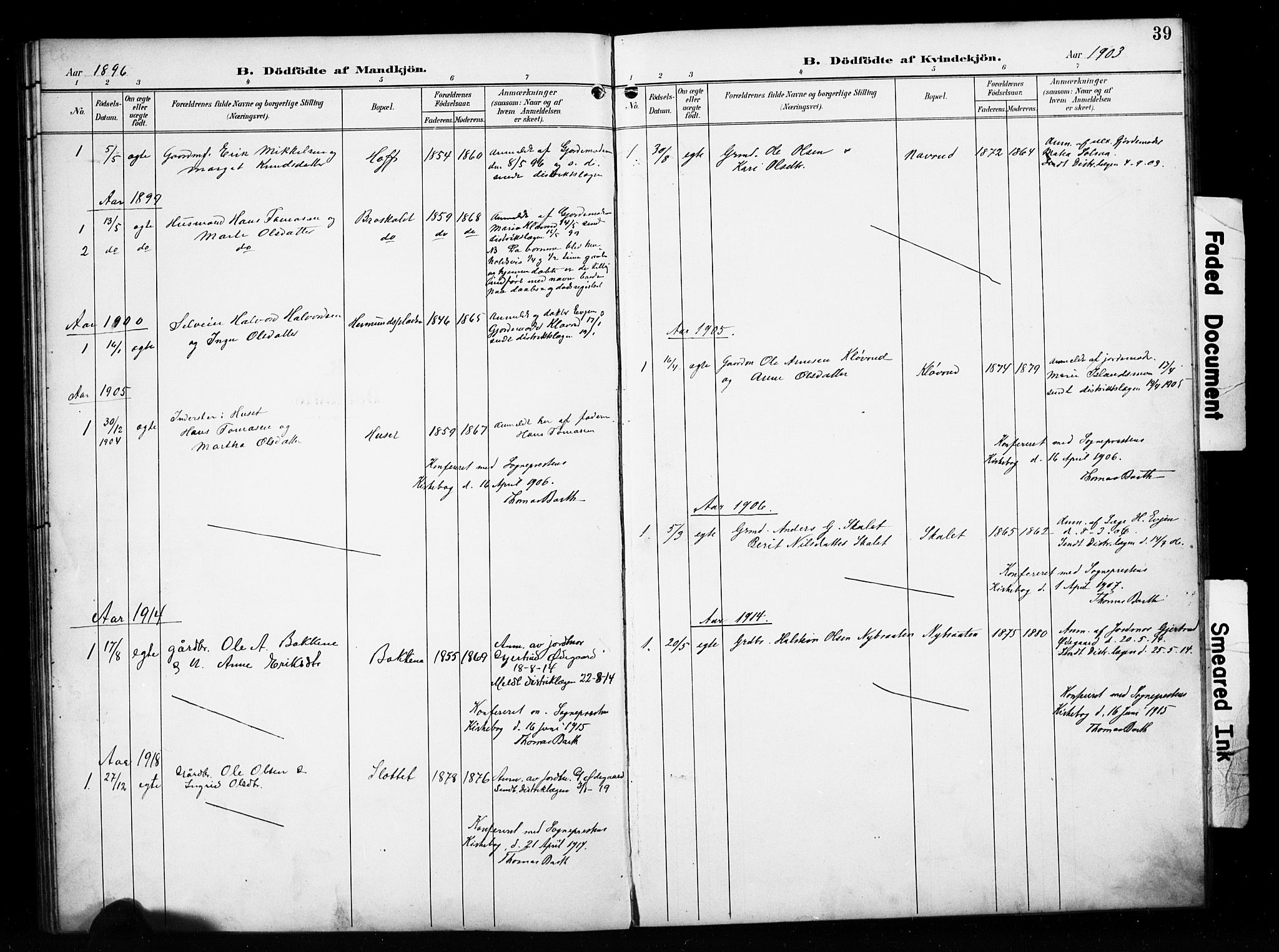 Sør-Aurdal prestekontor, AV/SAH-PREST-128/H/Ha/Hab/L0010: Parish register (copy) no. 10, 1894-1929, p. 39