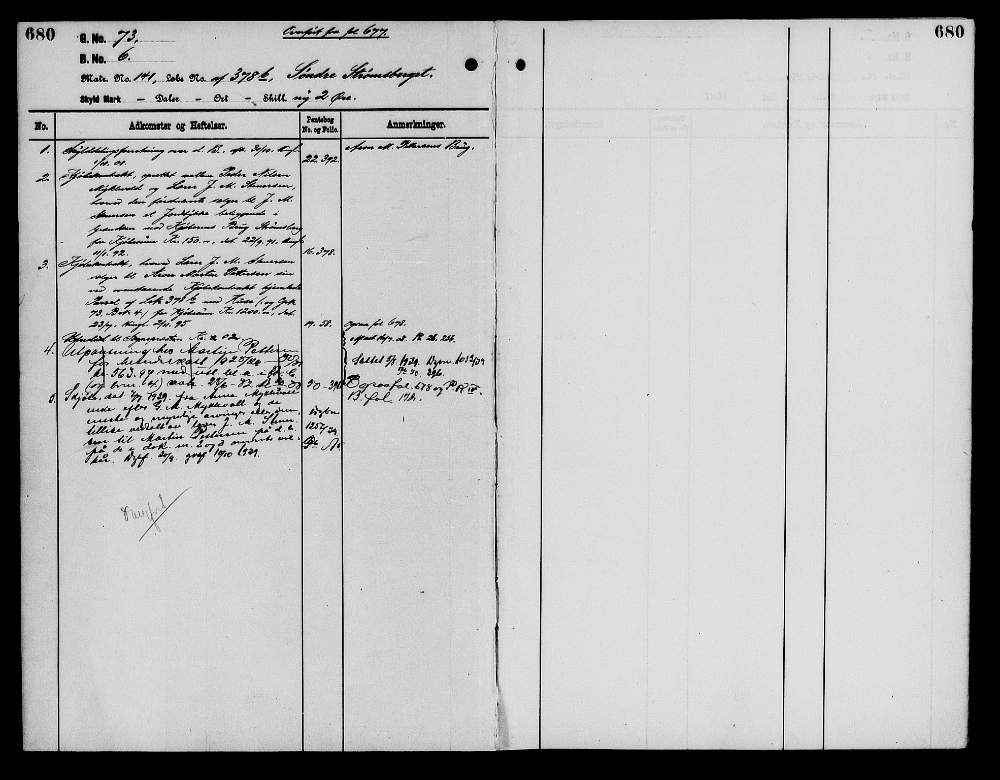 Senja sorenskriveri 1855-, SATØ/S-0048/1/H/Hb/L0021: Mortgage register no. 21, p. 680