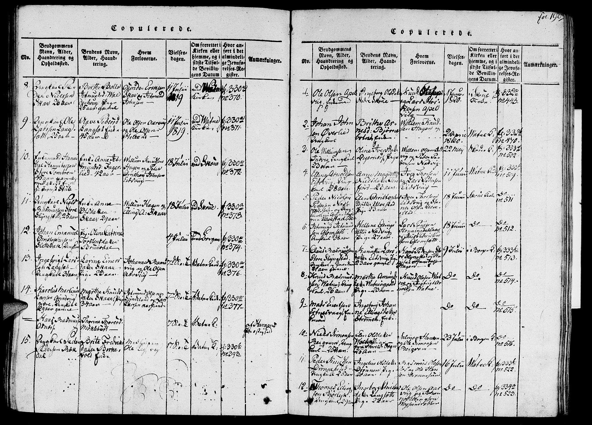 Ministerialprotokoller, klokkerbøker og fødselsregistre - Møre og Romsdal, SAT/A-1454/524/L0351: Parish register (official) no. 524A03, 1816-1838, p. 190
