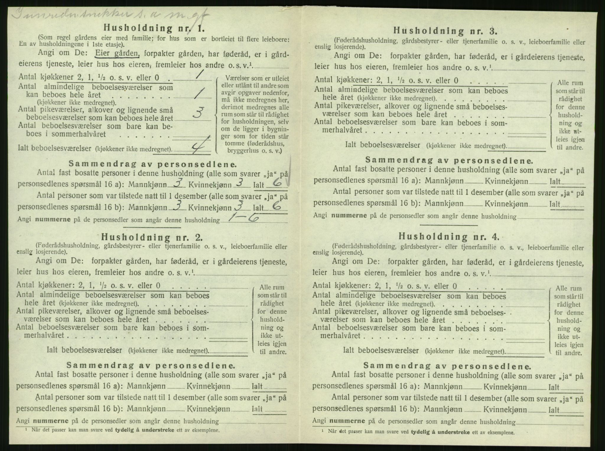 SAT, 1920 census for Vik, 1920, p. 850