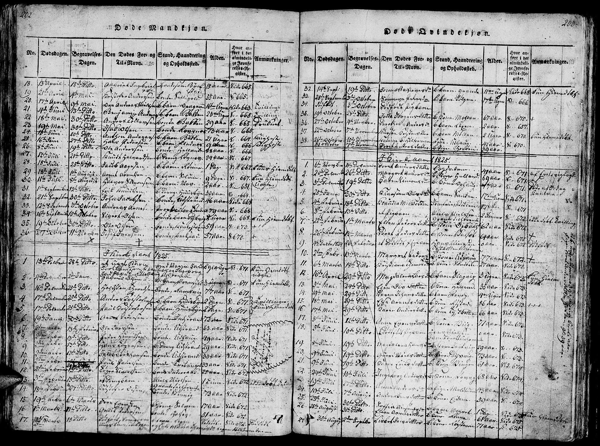 Ministerialprotokoller, klokkerbøker og fødselsregistre - Sør-Trøndelag, SAT/A-1456/659/L0744: Parish register (copy) no. 659C01, 1818-1825, p. 202-203