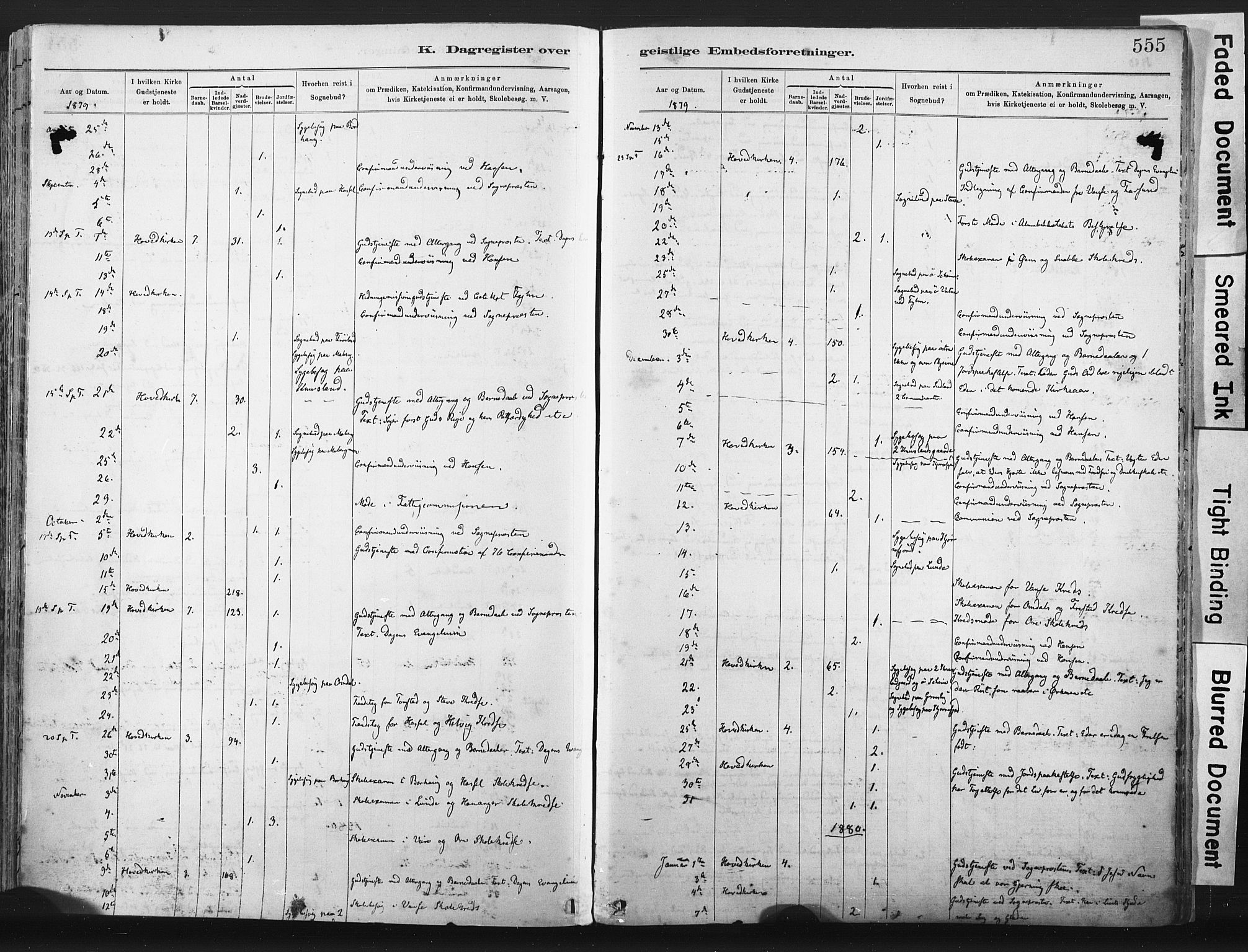 Lista sokneprestkontor, SAK/1111-0027/F/Fa/L0012: Parish register (official) no. A 12, 1879-1903, p. 555