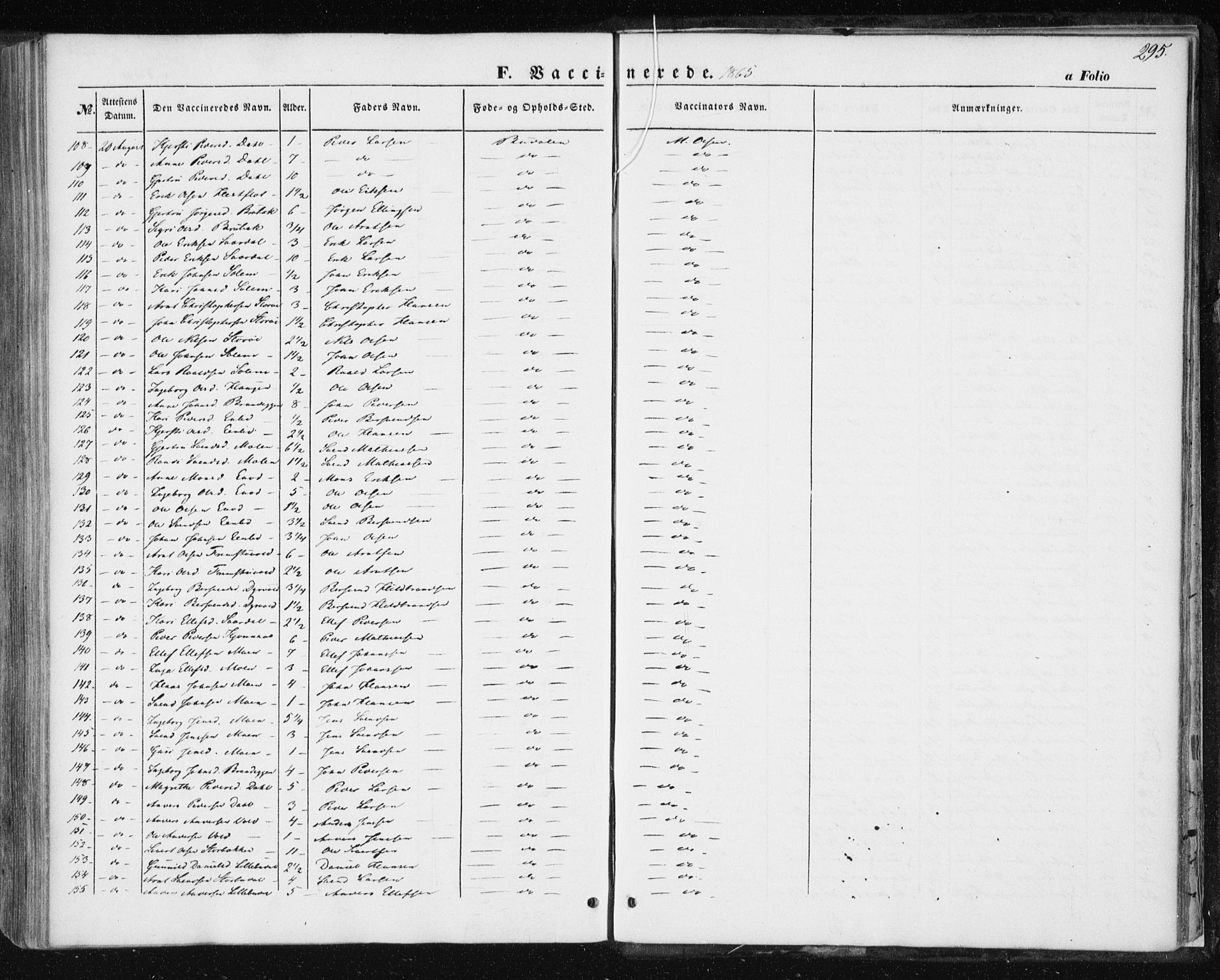 Ministerialprotokoller, klokkerbøker og fødselsregistre - Sør-Trøndelag, SAT/A-1456/687/L1000: Parish register (official) no. 687A06, 1848-1869, p. 295
