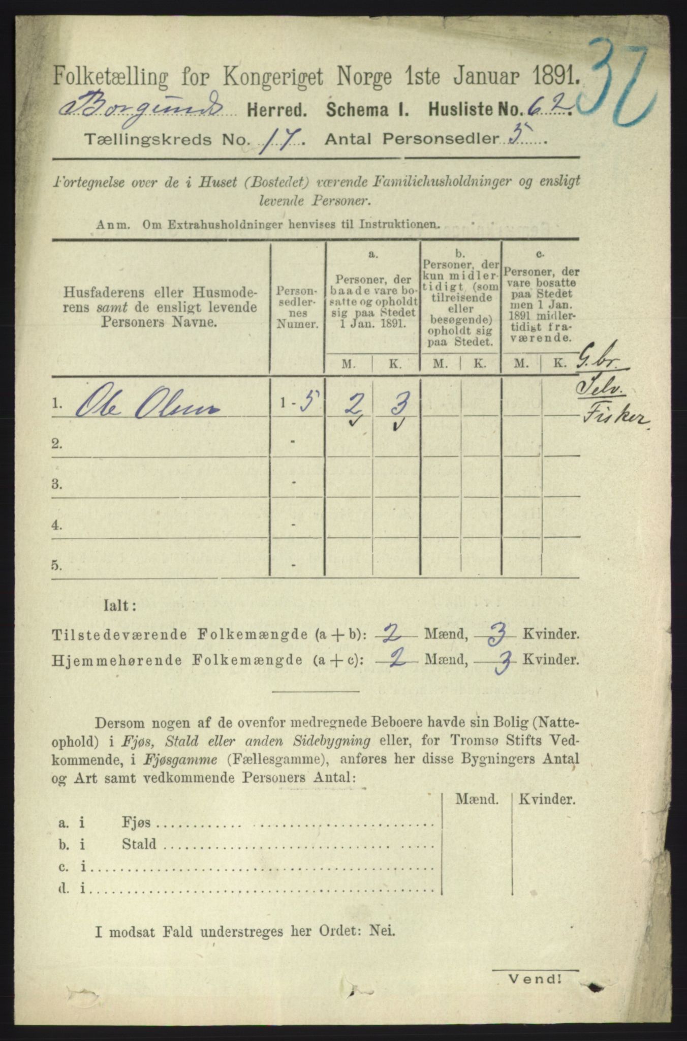 RA, 1891 census for 1531 Borgund, 1891, p. 4971