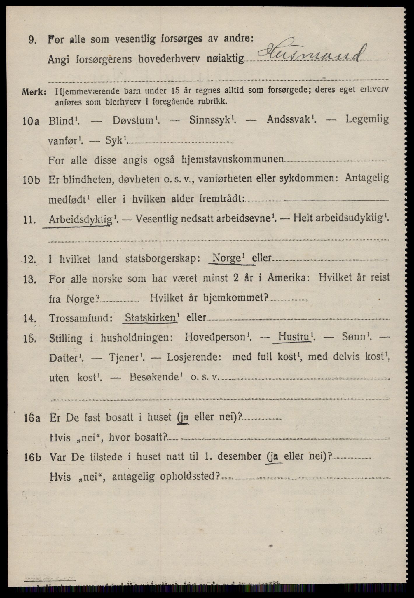 SAT, 1920 census for Stangvik, 1920, p. 3285