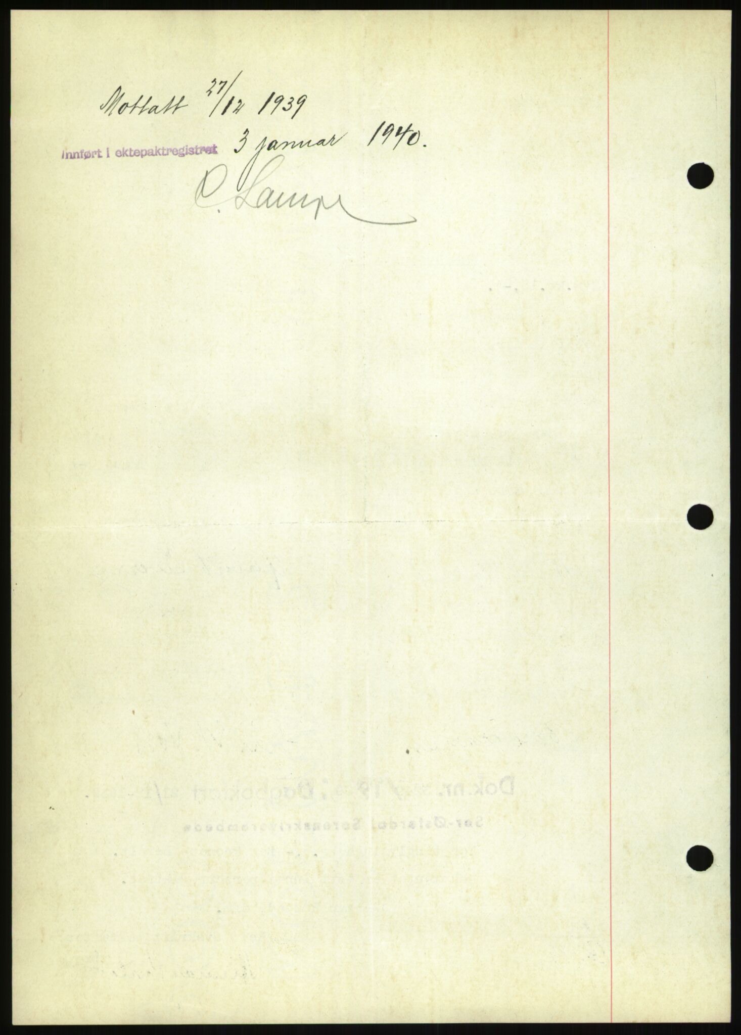 Oslo byskriverembete, AV/SAO-A-10227/2/G/Gb/L0034: Tinglyste ektepakter, Hedmark, bind 3-4, 1939-1948