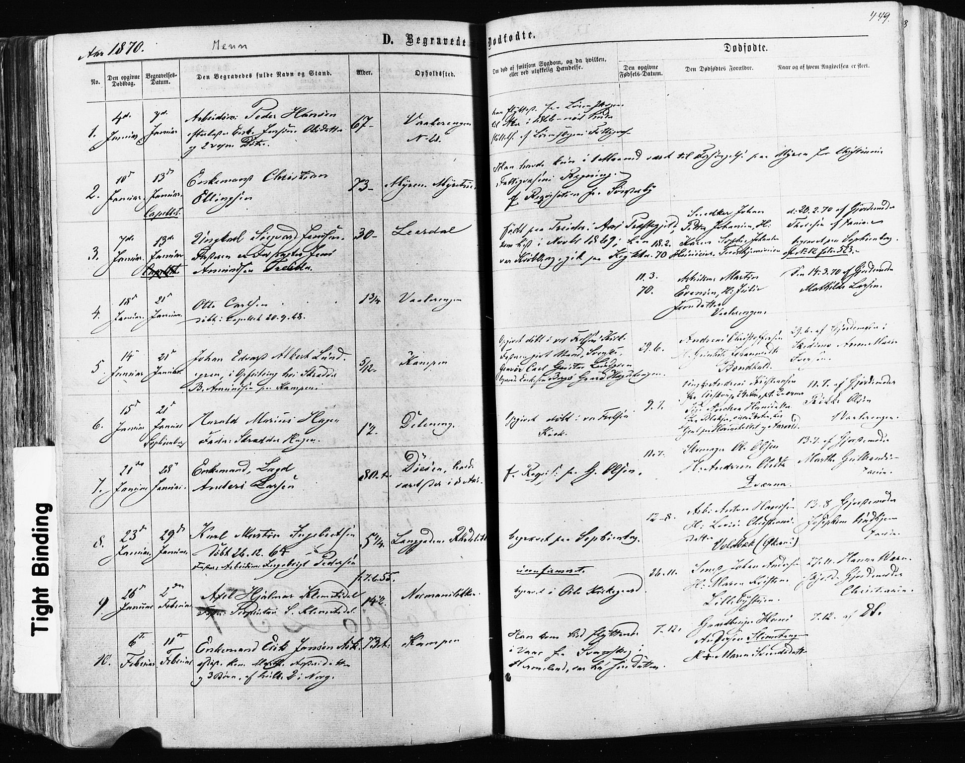 Østre Aker prestekontor Kirkebøker, SAO/A-10840/F/Fa/L0003: Parish register (official) no. I 3, 1869-1875, p. 449