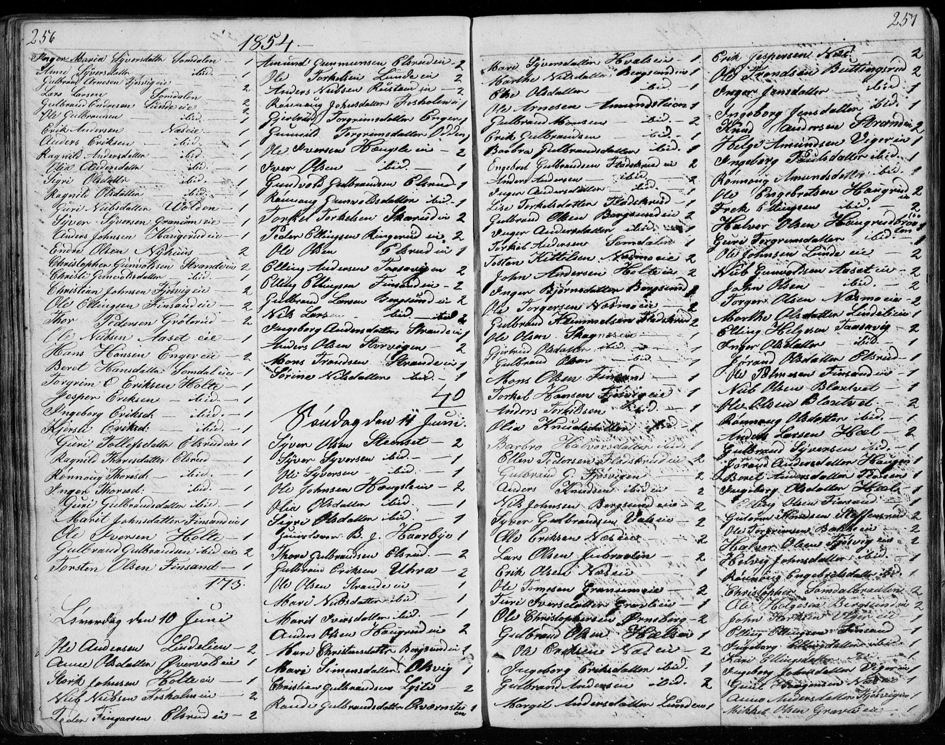 Ådal kirkebøker, AV/SAKO-A-248/G/Ga/L0002: Parish register (copy) no. I 2, 1840-1861, p. 256-257