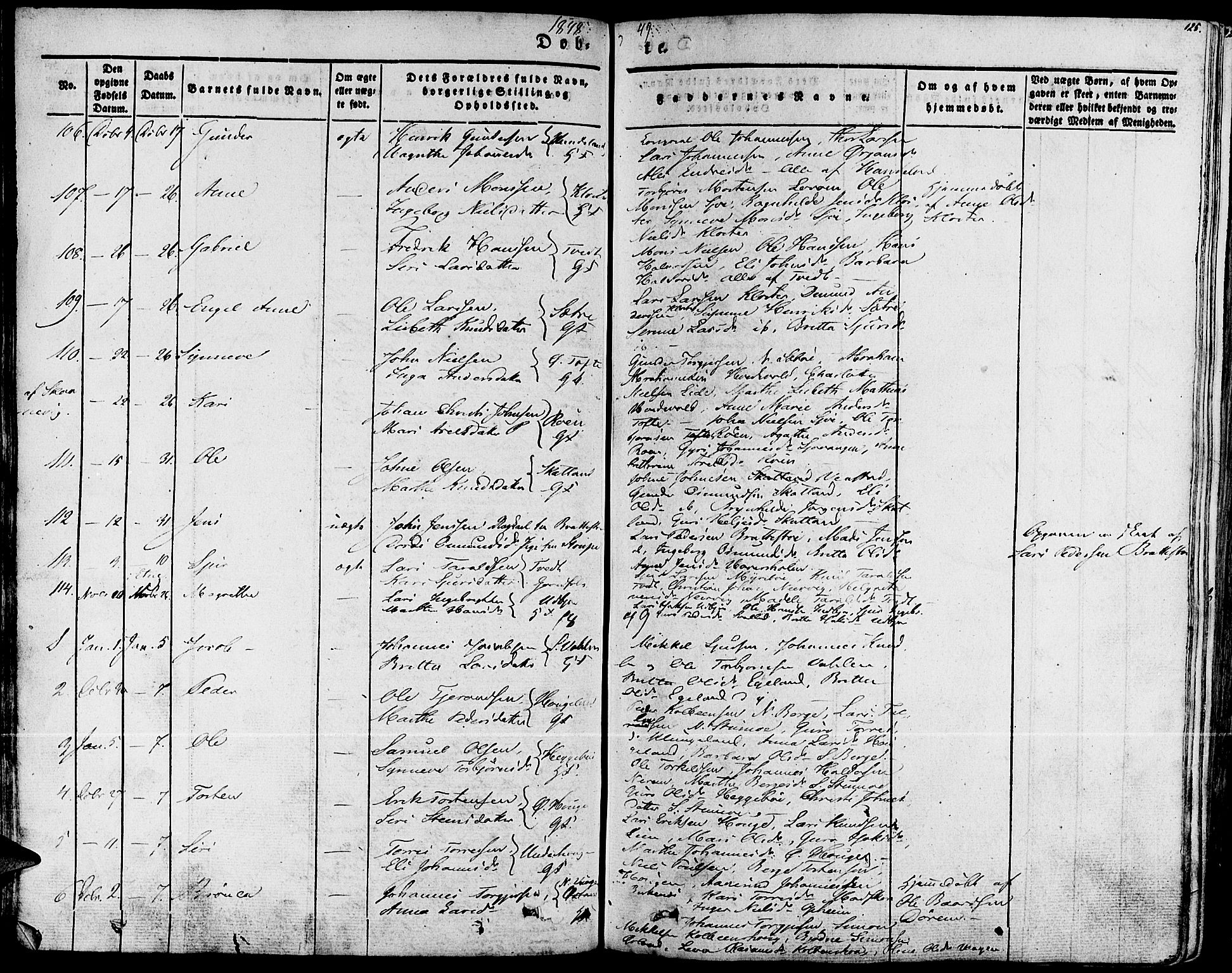 Fjelberg sokneprestembete, AV/SAB-A-75201/H/Haa: Parish register (official) no. A 6, 1835-1851, p. 125