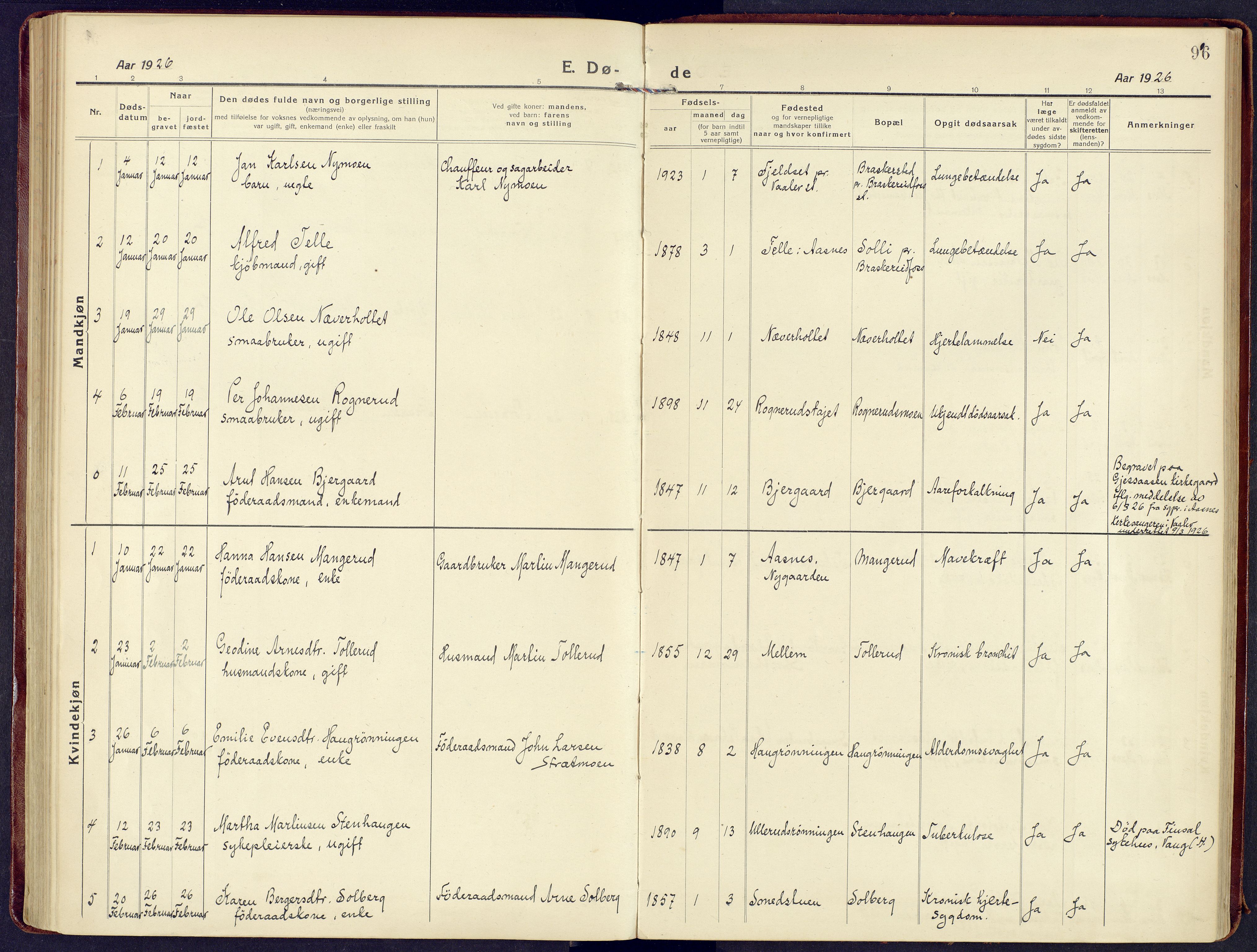 Våler prestekontor, Hedmark, SAH/PREST-040/H/Ha/Haa/L0011: Parish register (official) no. 11, 1919-1933, p. 96