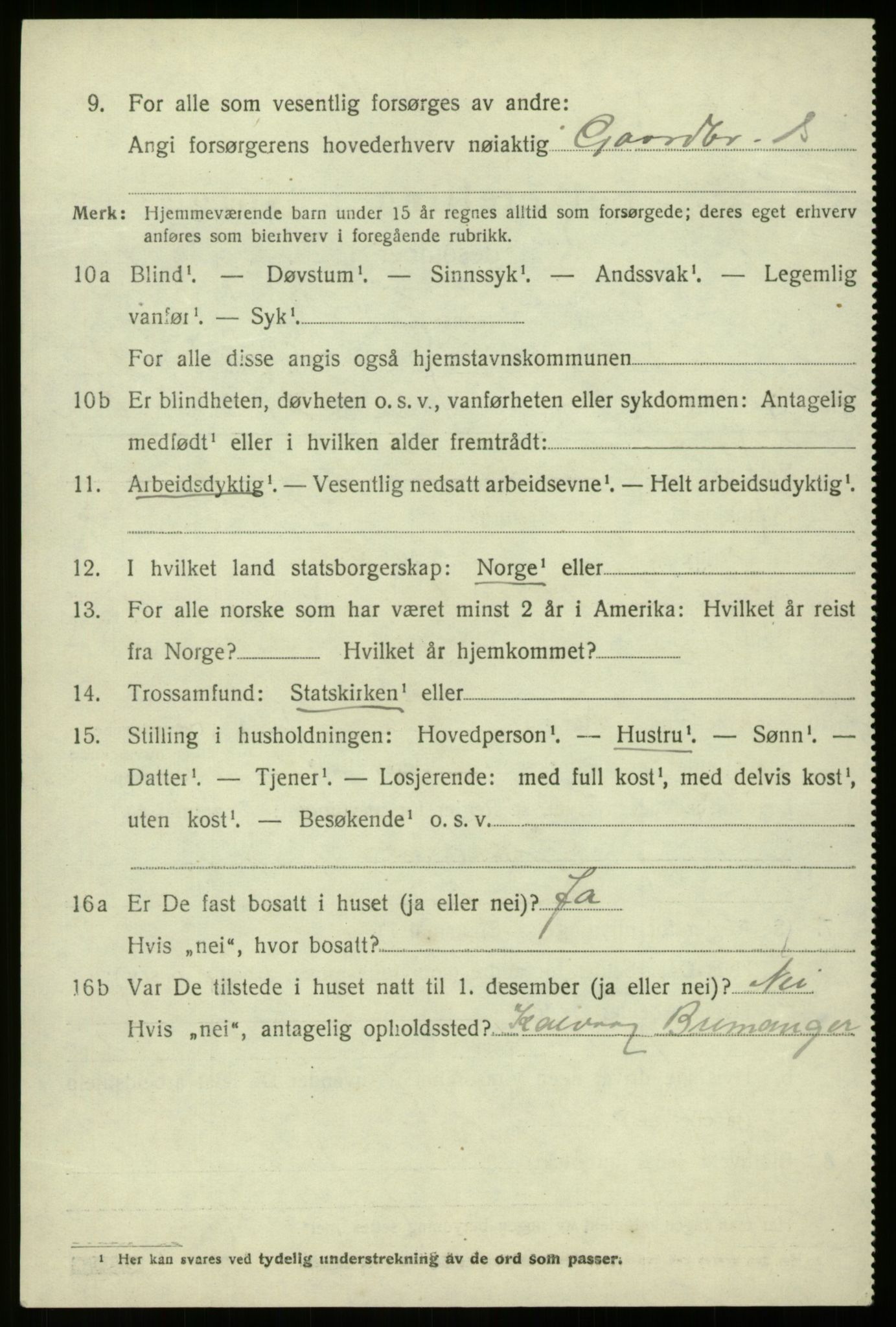 SAB, 1920 census for Davik, 1920, p. 5784