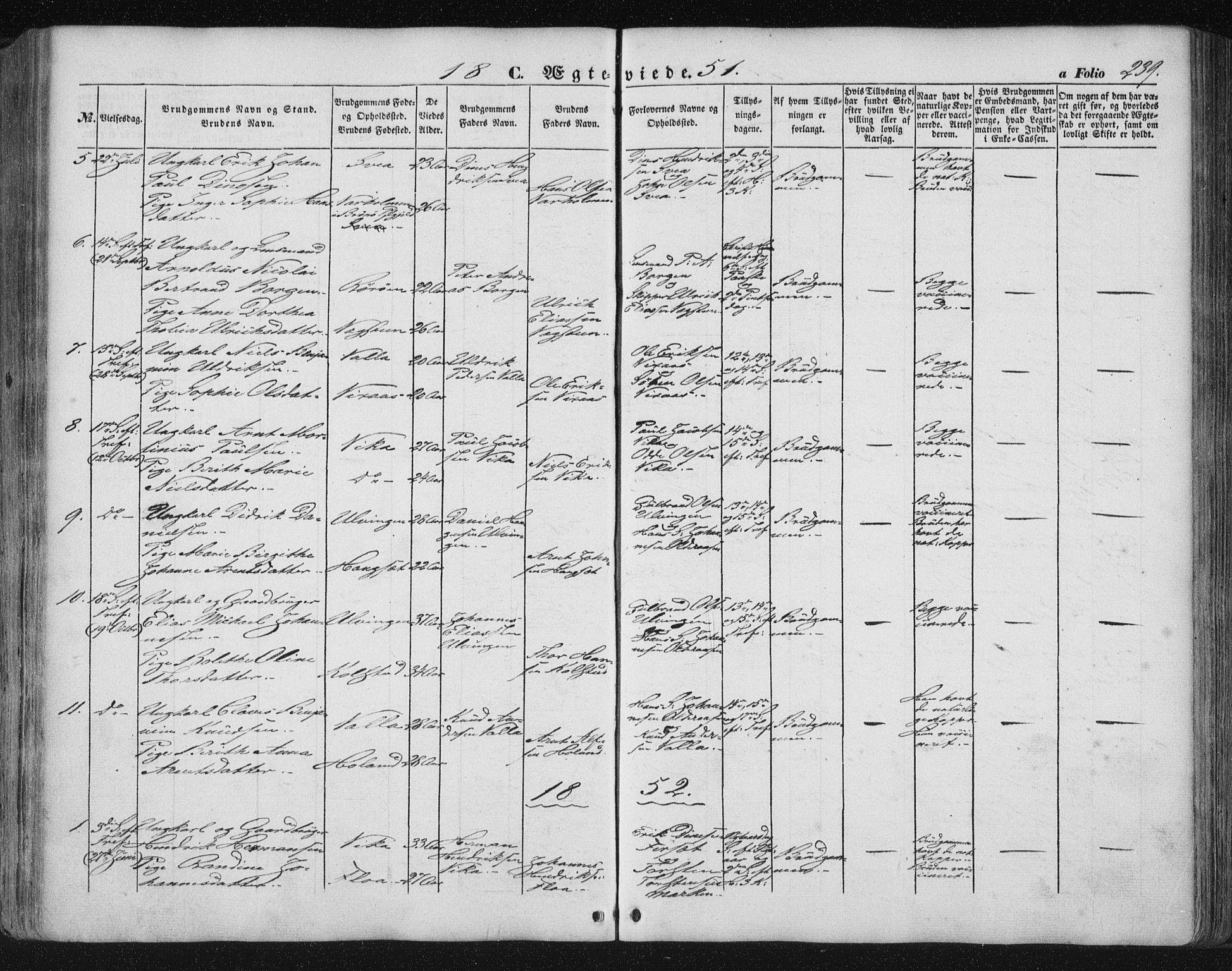 Ministerialprotokoller, klokkerbøker og fødselsregistre - Nordland, AV/SAT-A-1459/816/L0240: Parish register (official) no. 816A06, 1846-1870, p. 239