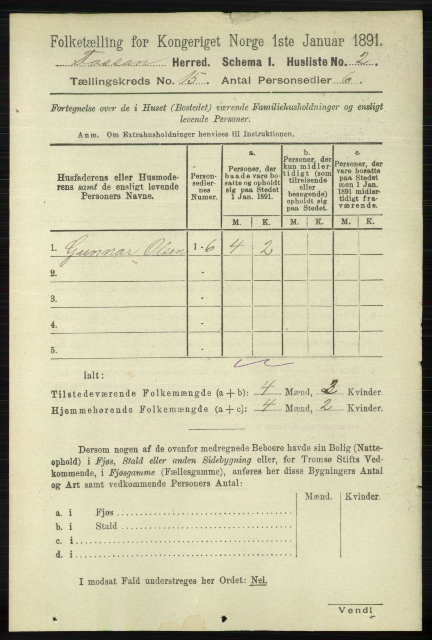 RA, 1891 census for 1129 Forsand, 1891, p. 2373