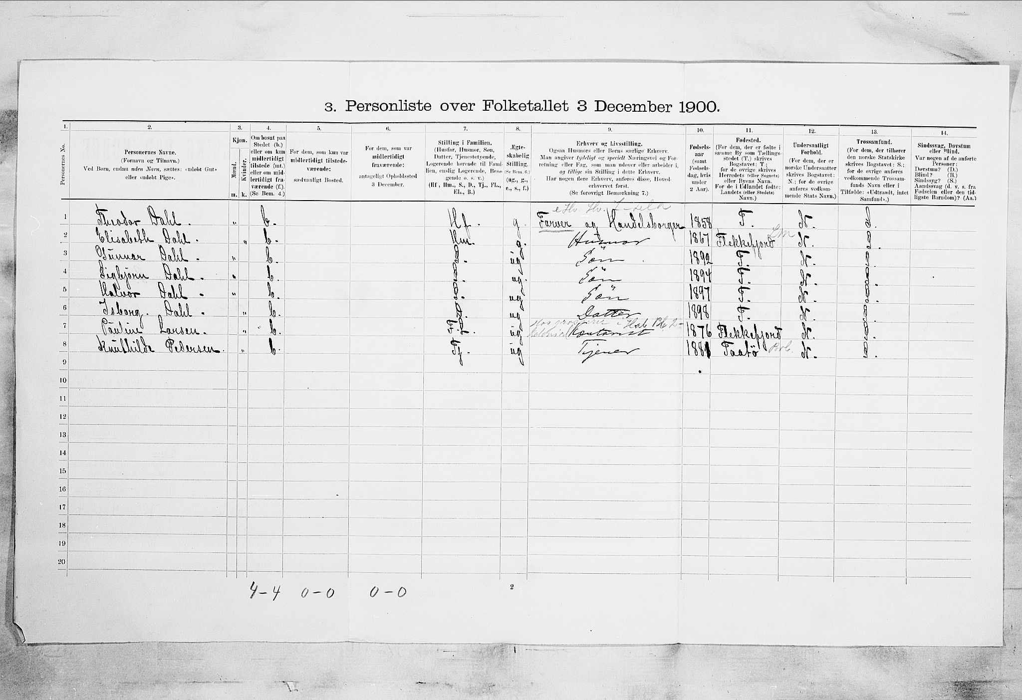 SAKO, 1900 census for Skien, 1900, p. 773