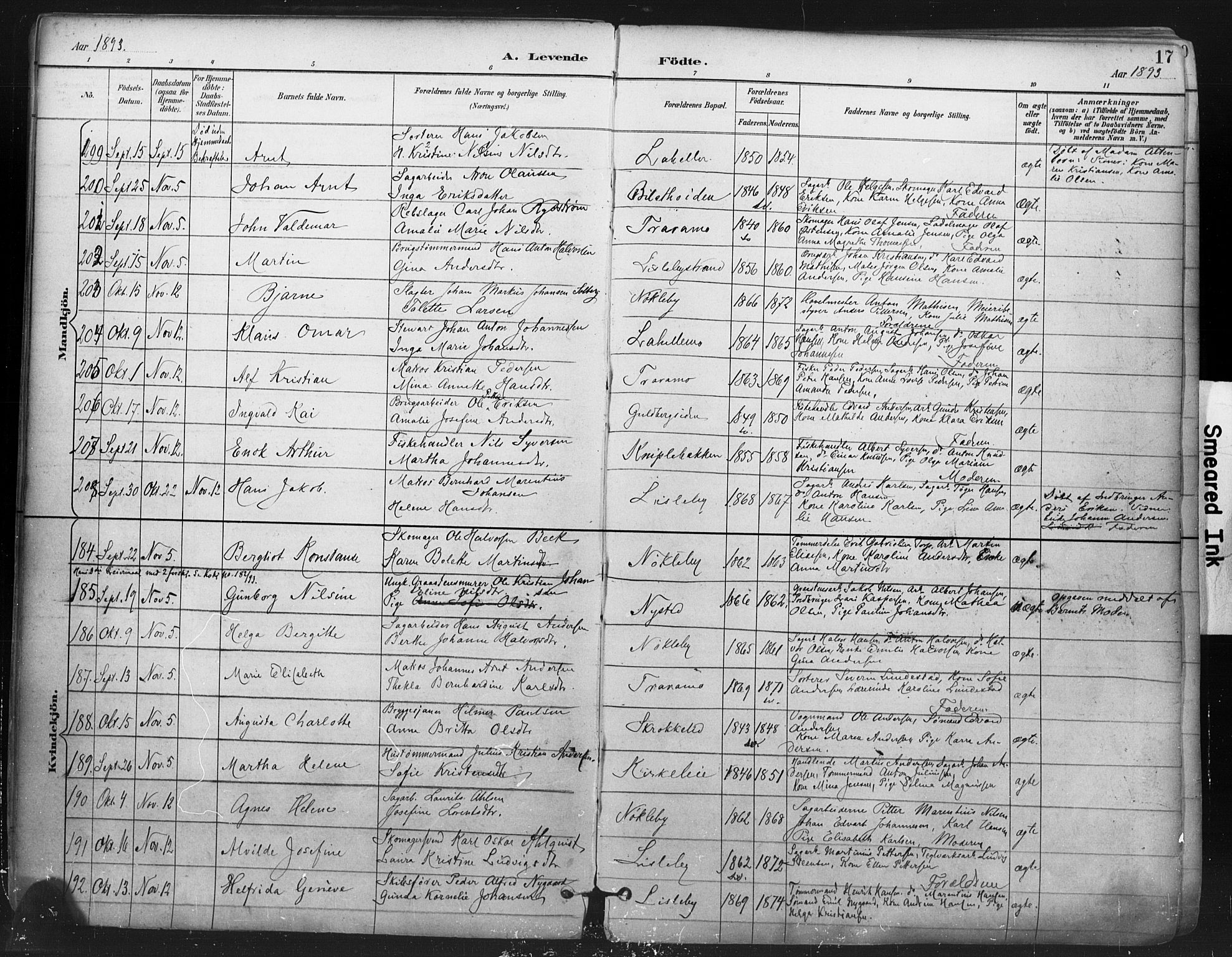 Glemmen prestekontor Kirkebøker, SAO/A-10908/F/Fa/L0013: Parish register (official) no. 13, 1892-1907, p. 17